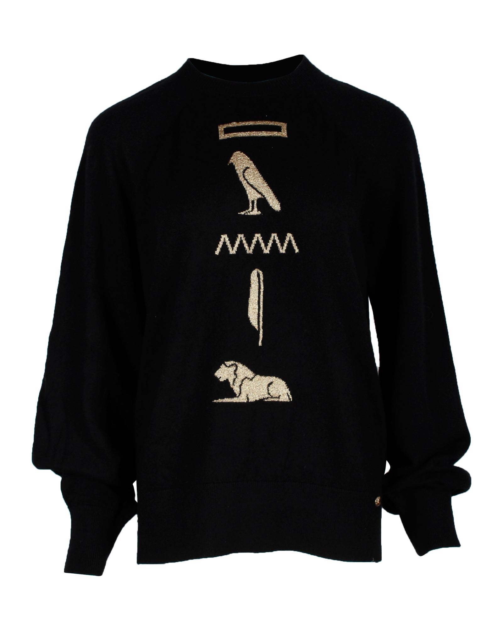 Women's Chanel Hieroglyphic Sweater in Black Cashmere