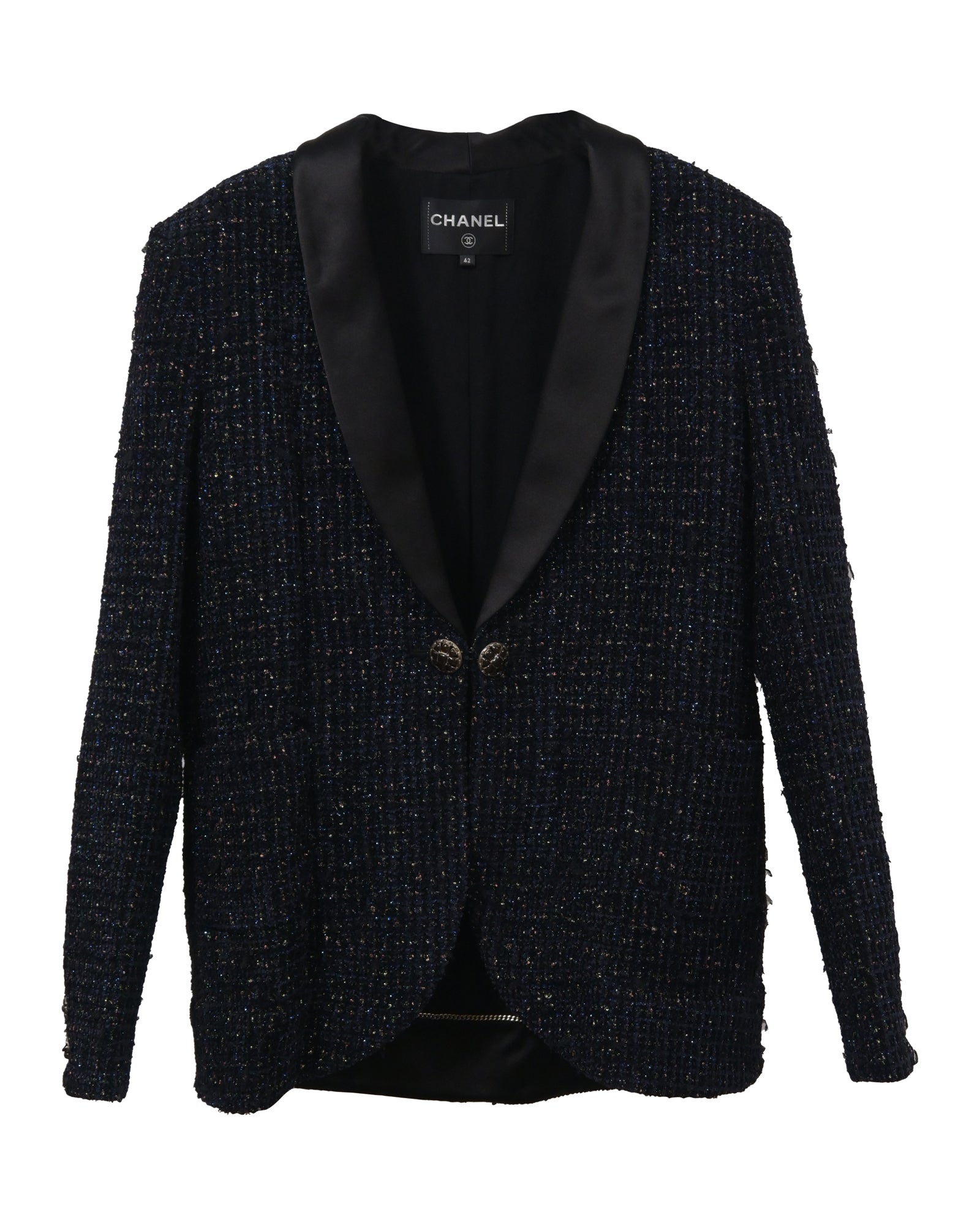 Men's Chanel Single-Breasted Blazer in Deep Blue Wool