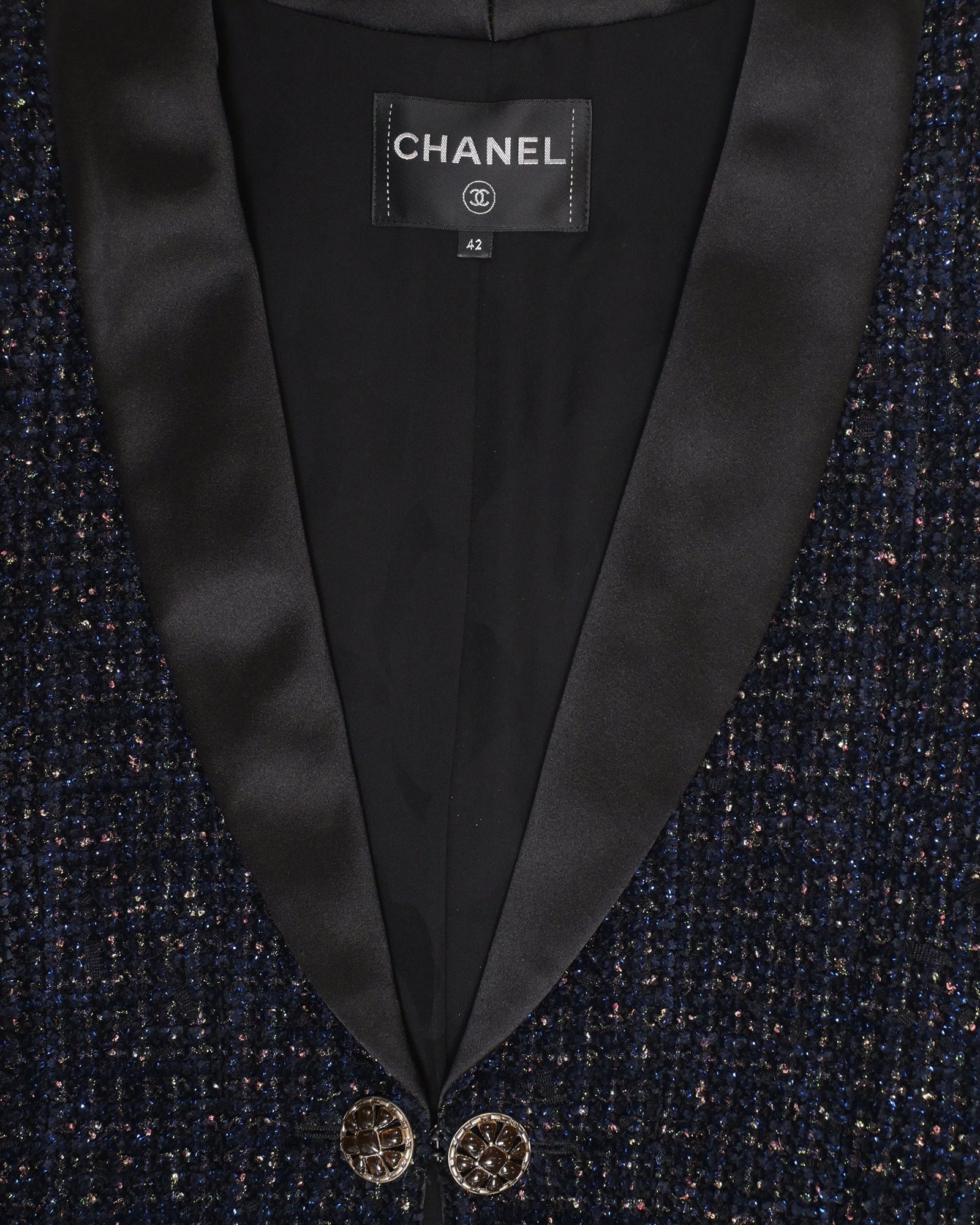 Men's Chanel Single-Breasted Blazer in Deep Blue Wool