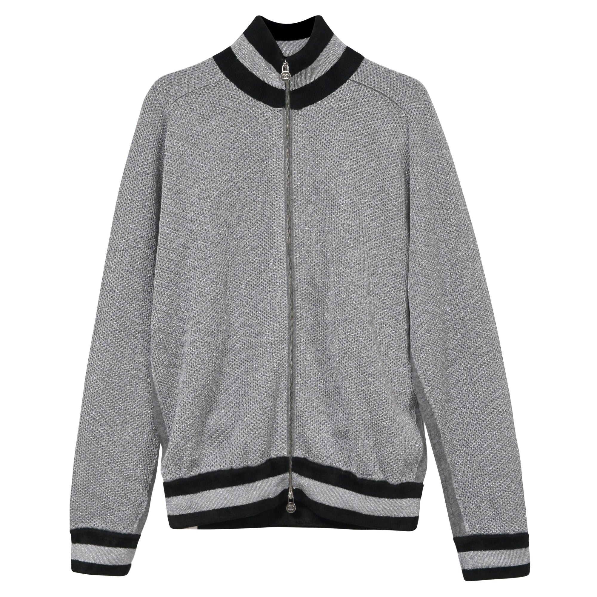 Men's Chanel Zip-Up Jacket in Silver Viscose