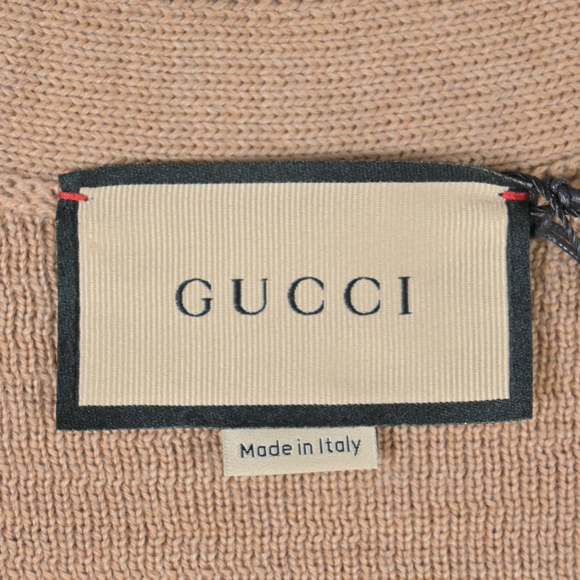 Men's Gucci V-Neck GG Pattern Cardigan in Brown Wool