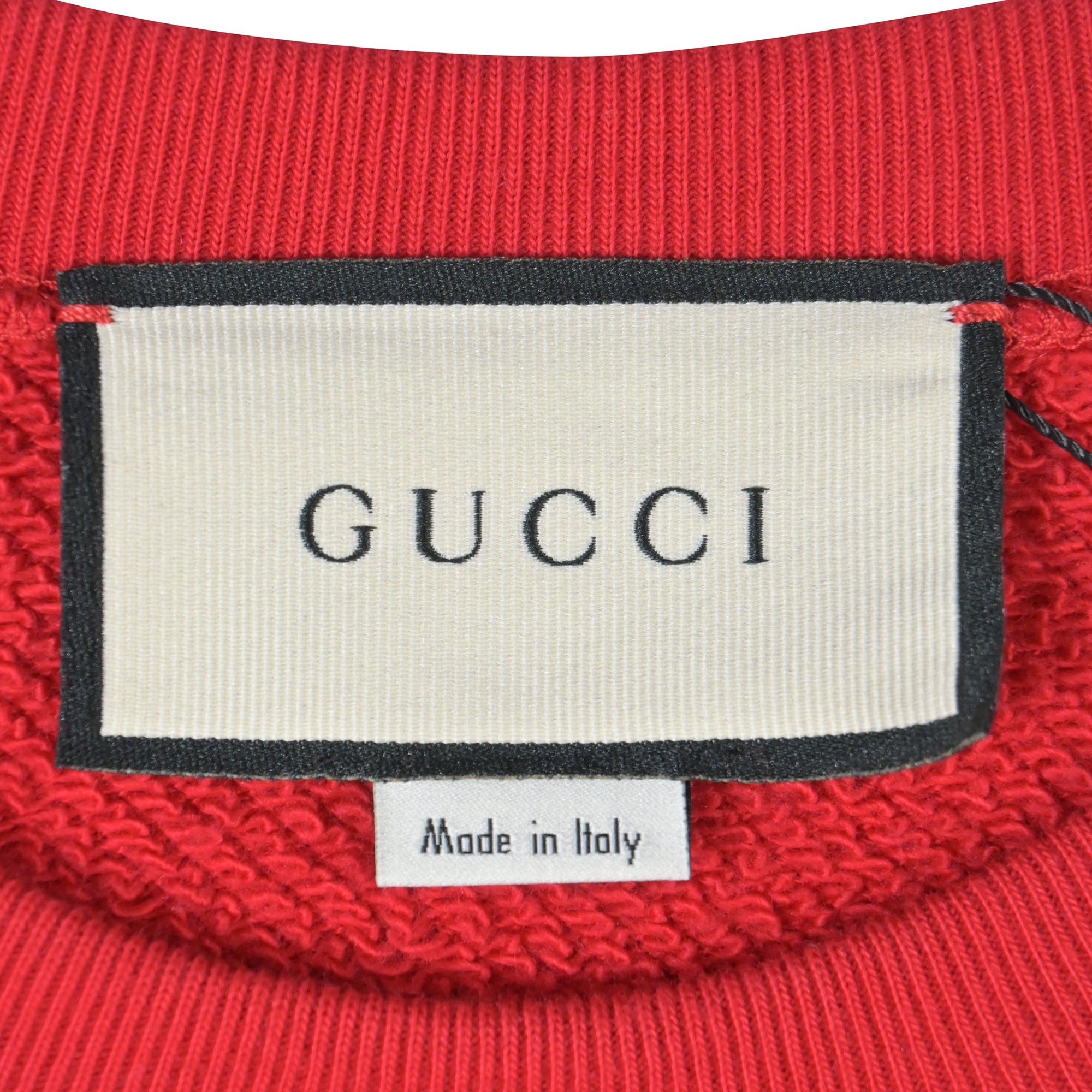Men's Gucci Crystal-Embellished Lamb Sweater in Red Cotton