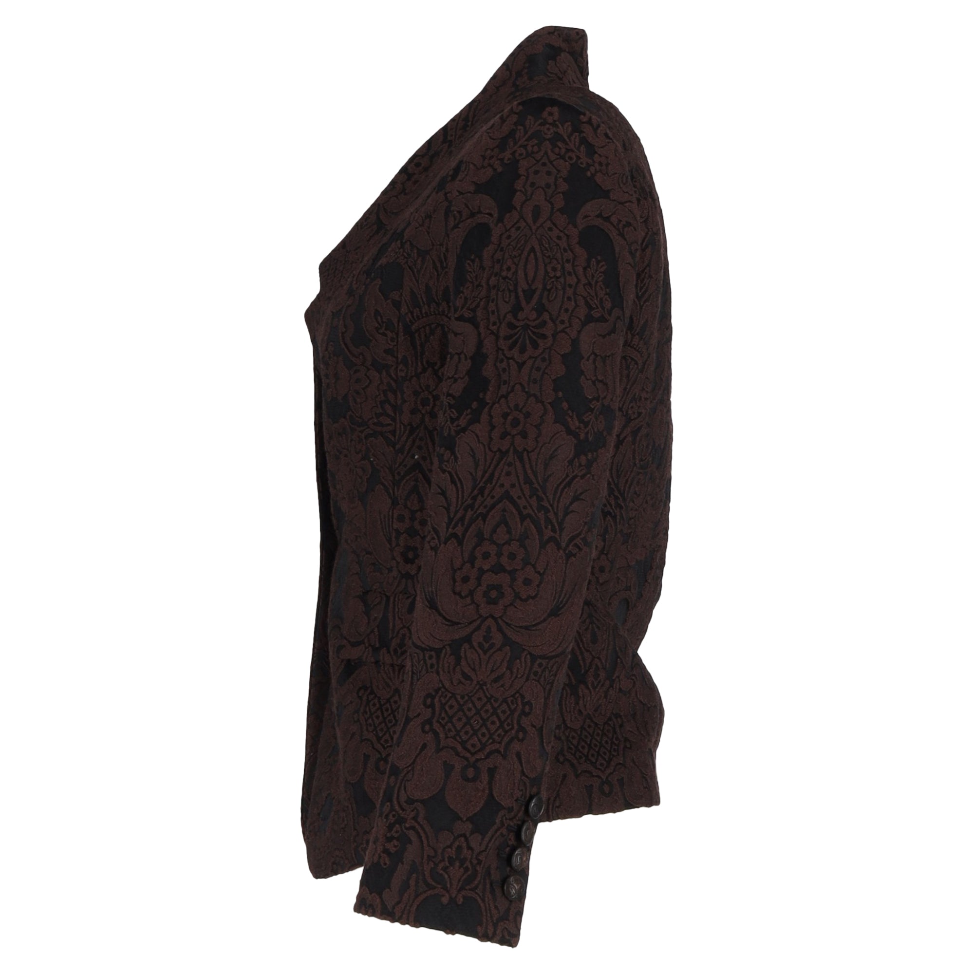 Women's Gucci 2010s Floral-Jacquard Blazer in Brown Wool