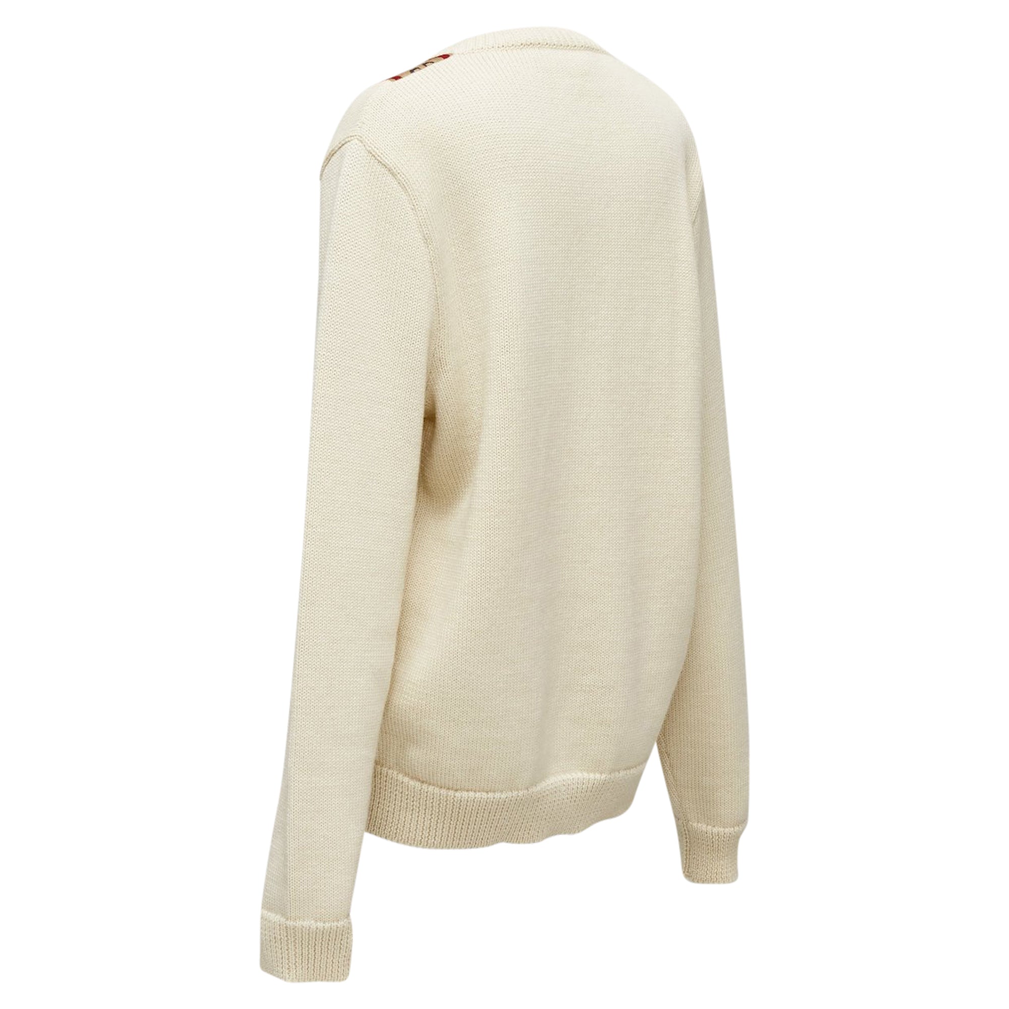 Women's Gucci wool GG monogram V-neck varsity sweater
