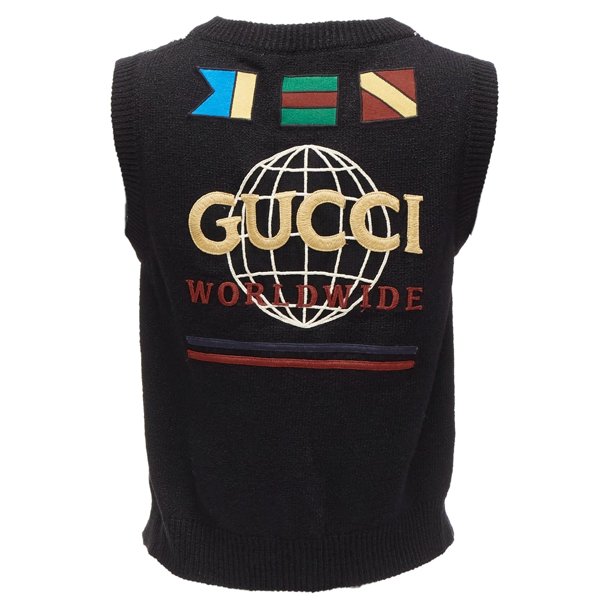 Women's Gucci silver diamong argyle floral embellished sweater vest