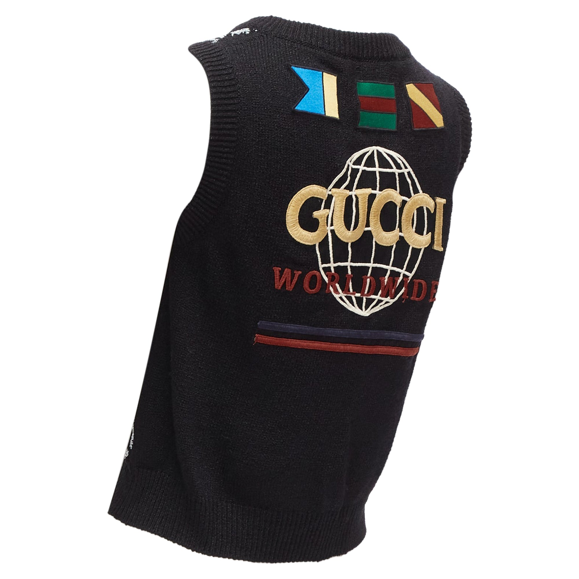 Women's Gucci silver diamong argyle floral embellished sweater vest
