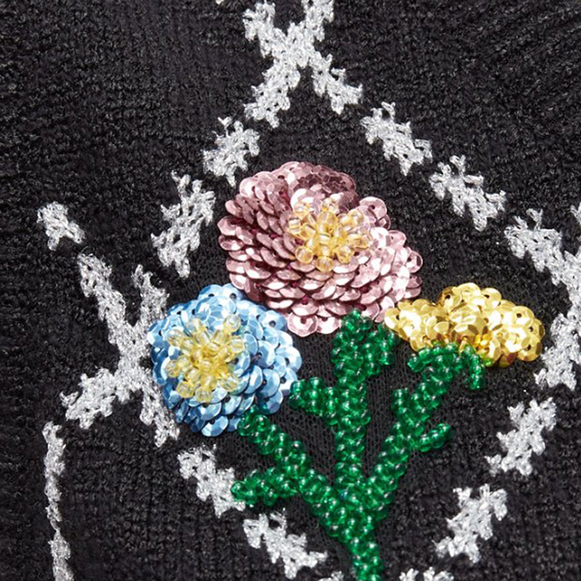 Women's Gucci silver diamong argyle floral embellished sweater vest