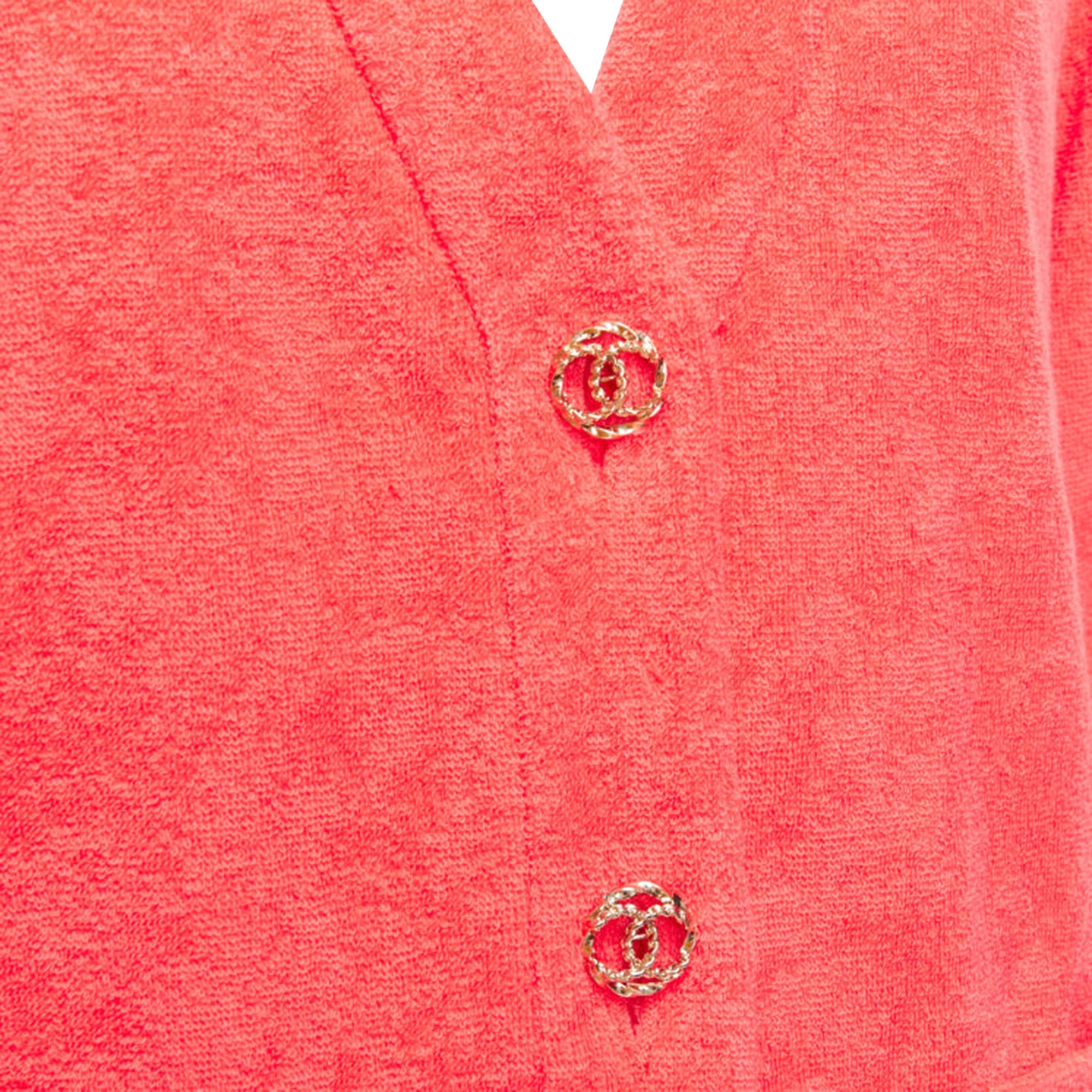 Women's Chanel towel terry cloth CC logo blazer jacket