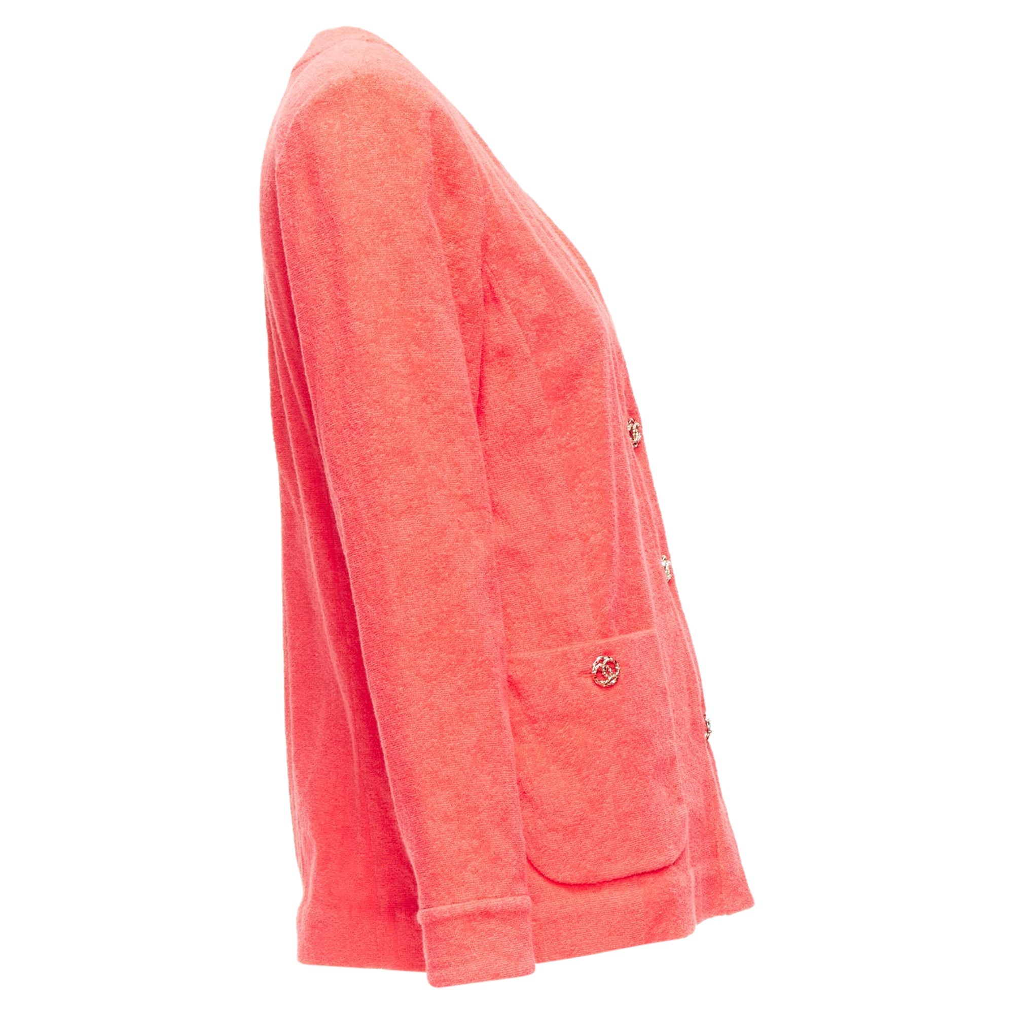 Women's Chanel towel terry cloth CC logo blazer jacket