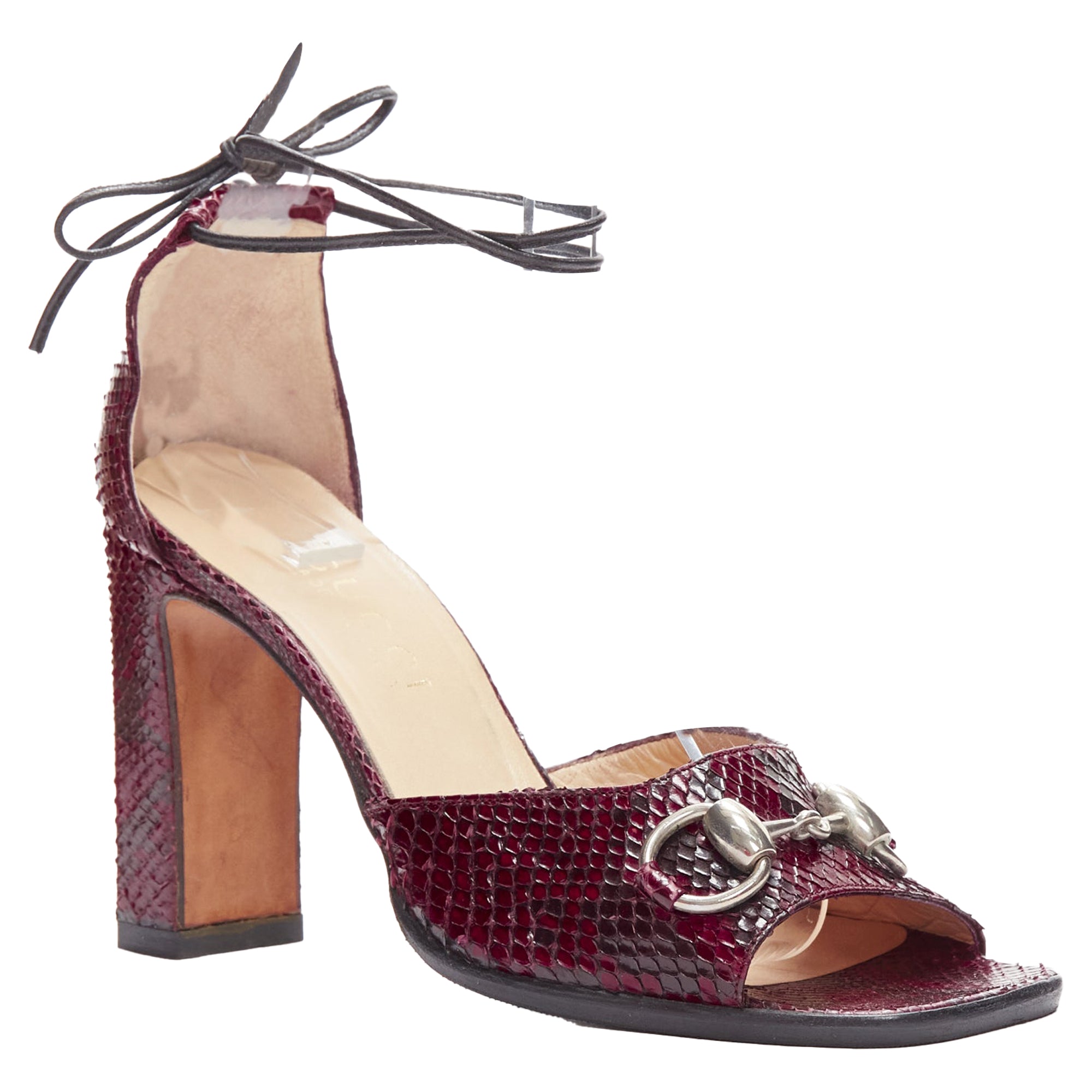 Women's Gucci Tom Ford scaled leather silver Horsebheels