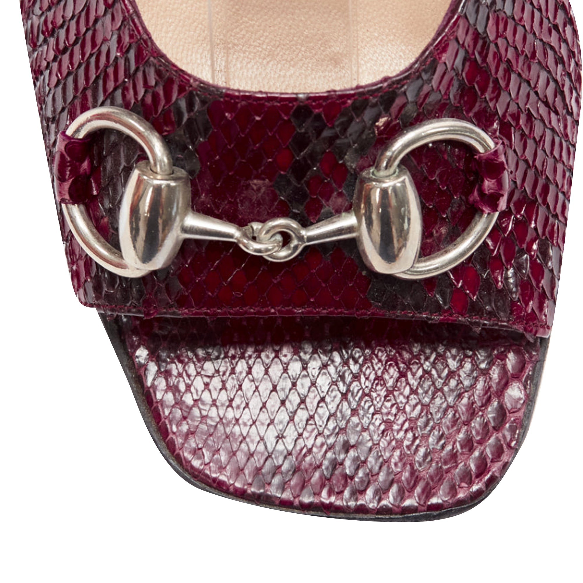 Women's Gucci Tom Ford scaled leather silver Horsebheels