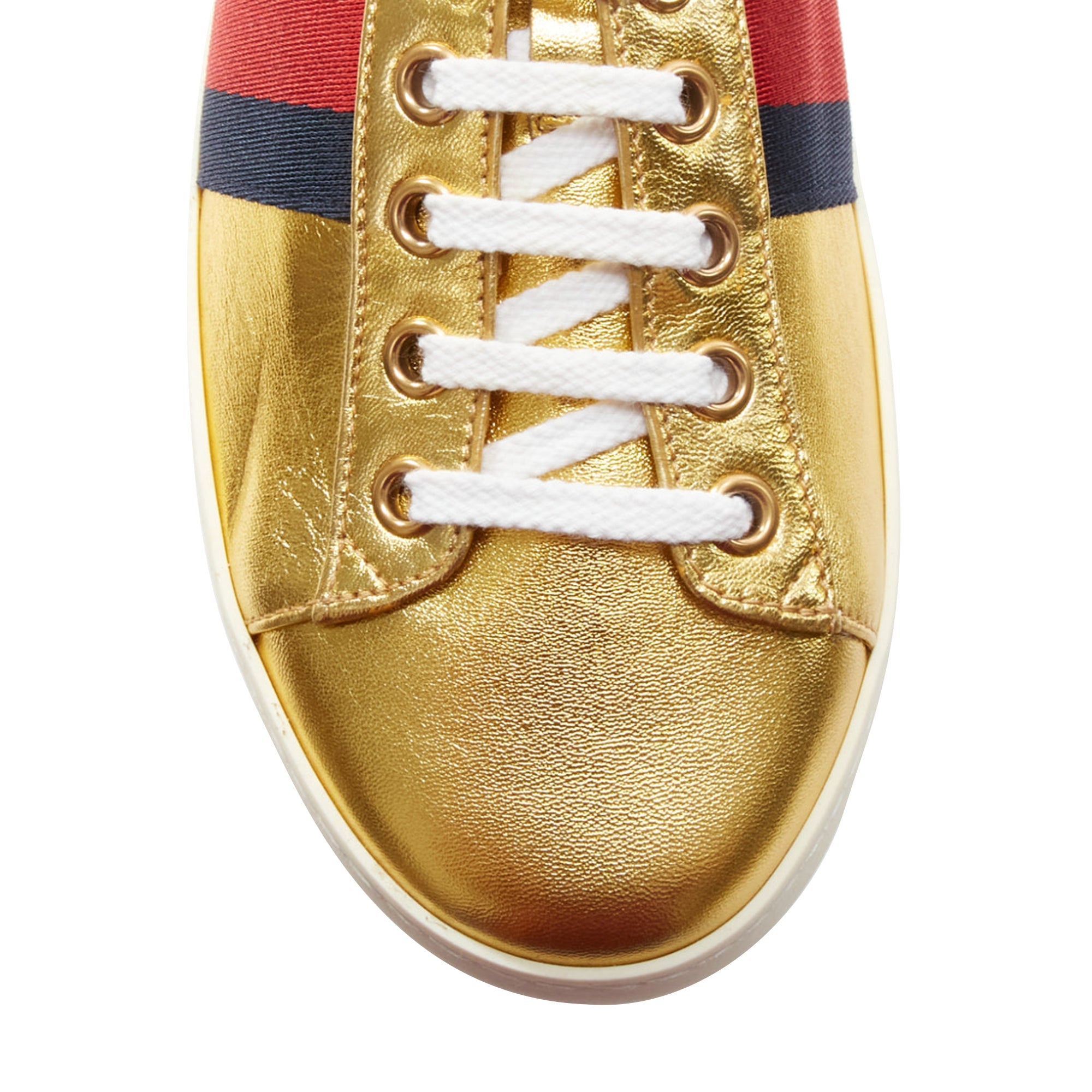 Women's Gucci Alessandro Michele Peggy rainbow web platform sneakers