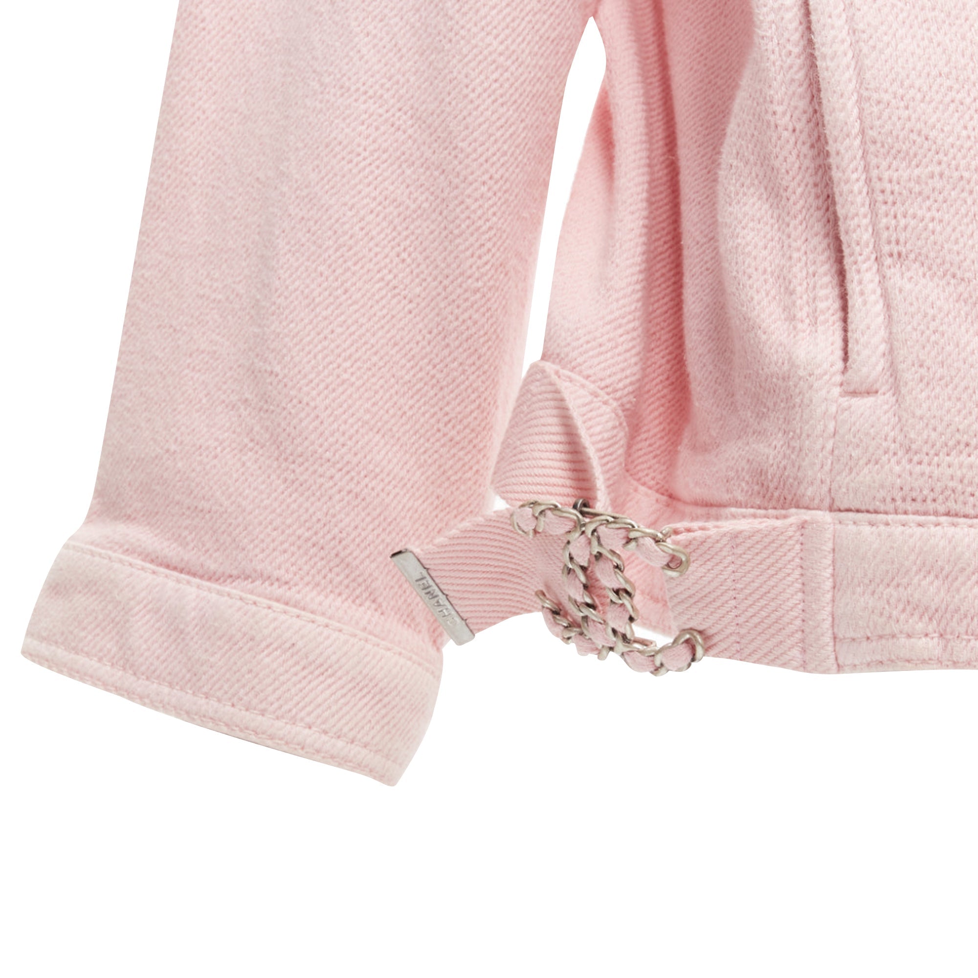 Women's Chanel cotton pockets cc buttons collarless oversized jacket