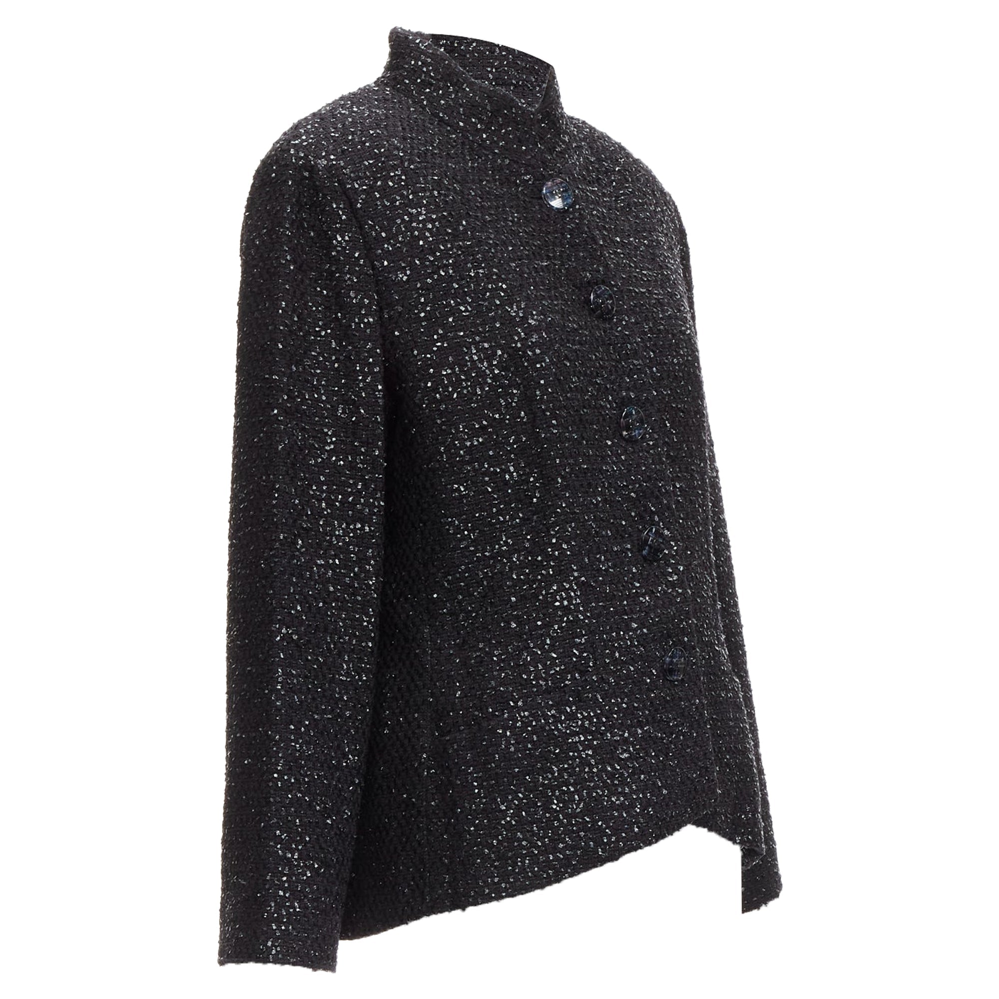Women's Chanel fantasy tweed lurex cc logo button power jacket