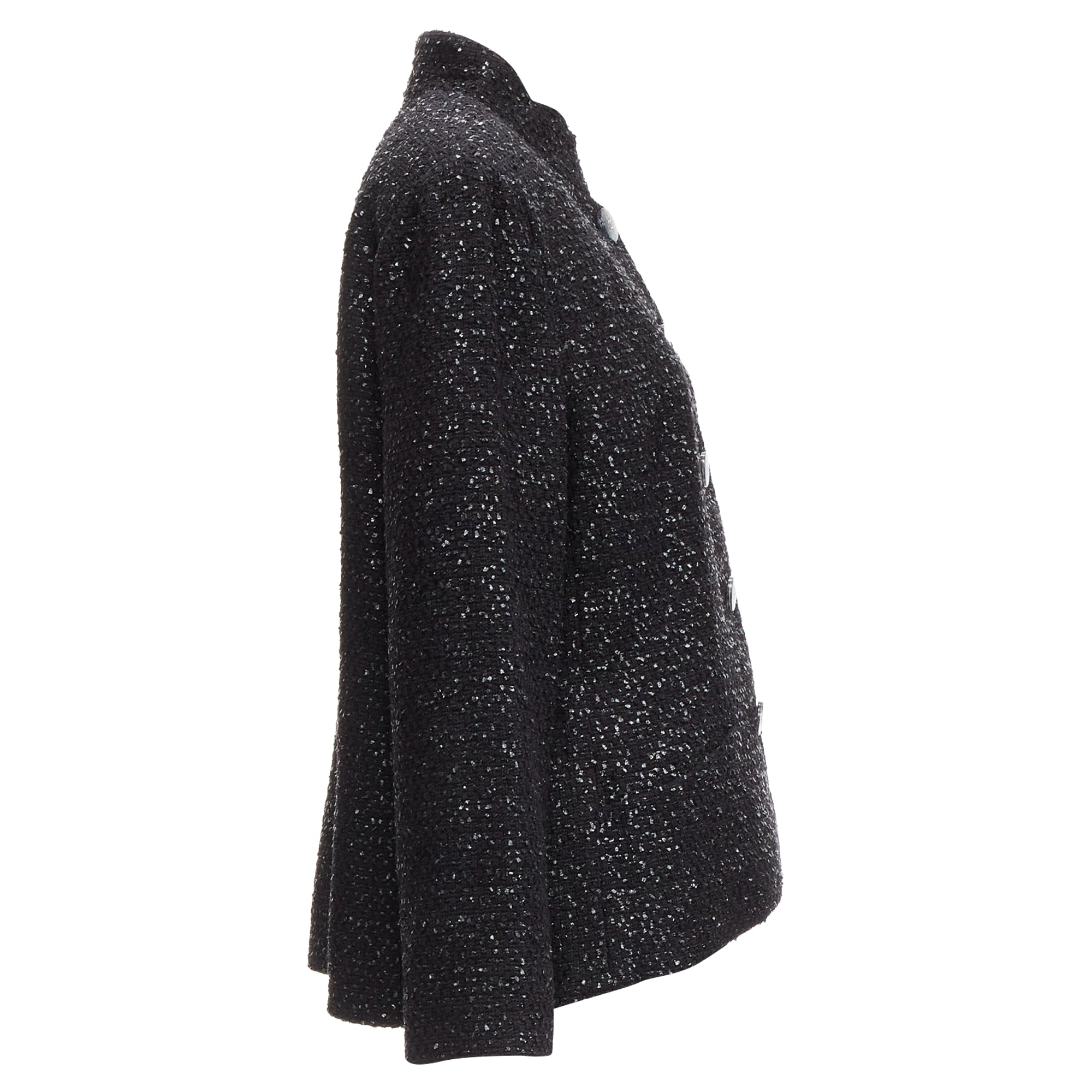 Women's Chanel fantasy tweed lurex cc logo button power jacket
