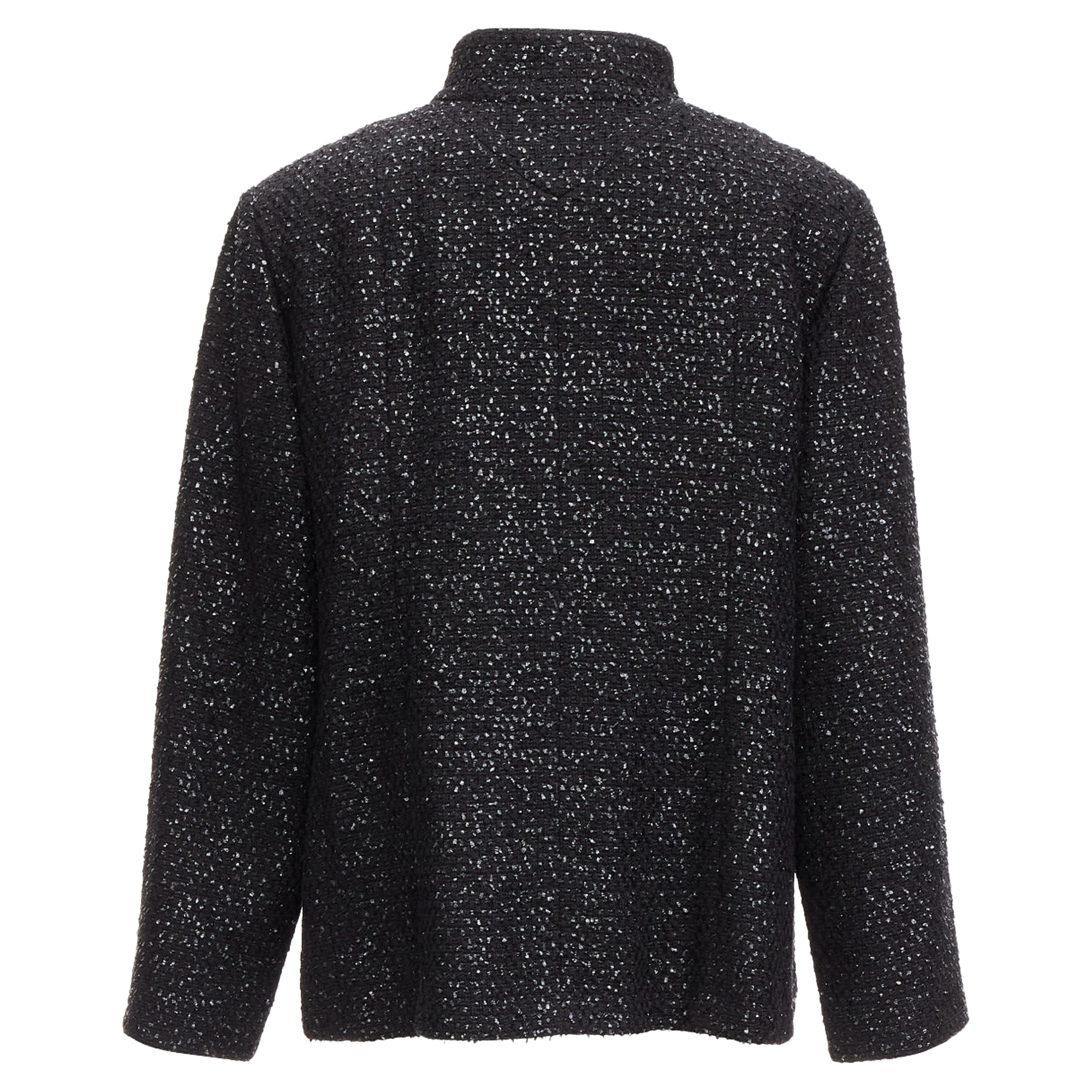 Women's Chanel fantasy tweed lurex cc logo button power jacket