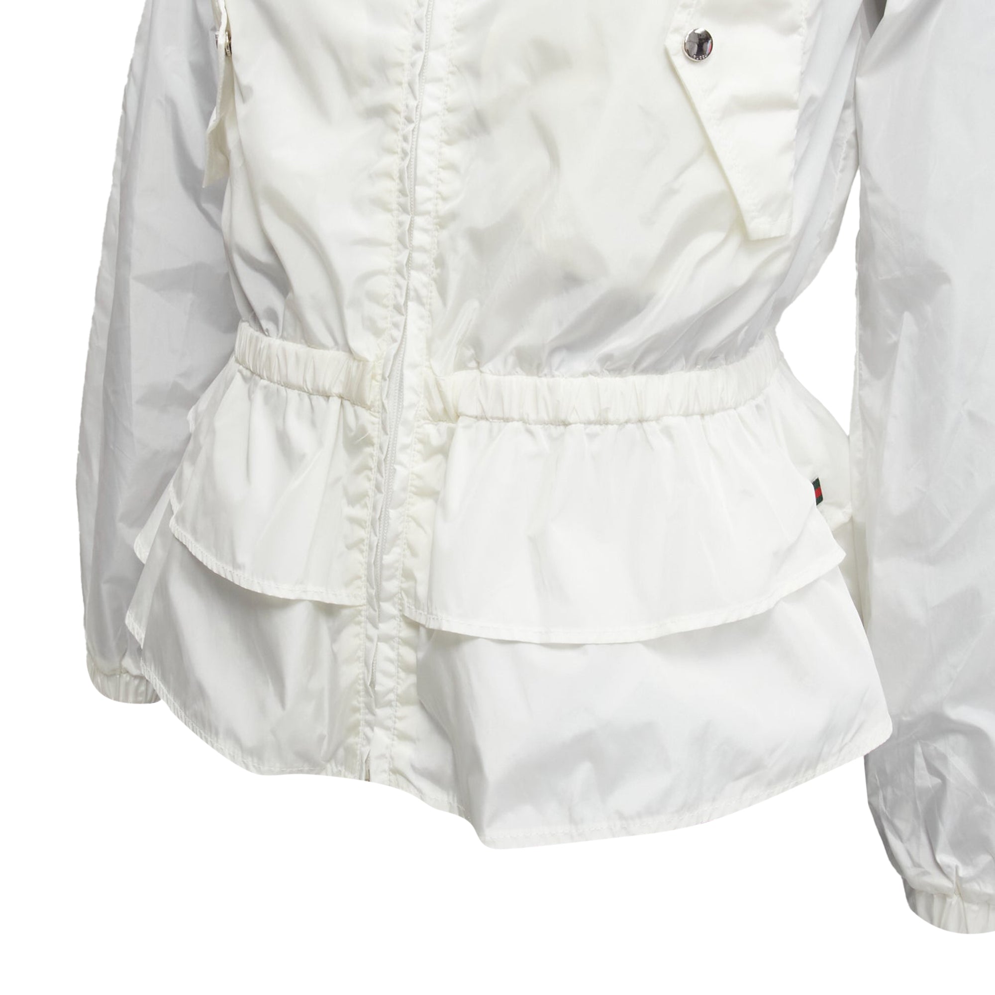 Women's Gucci Kidswear GG monogram logo peplum hooded jacket