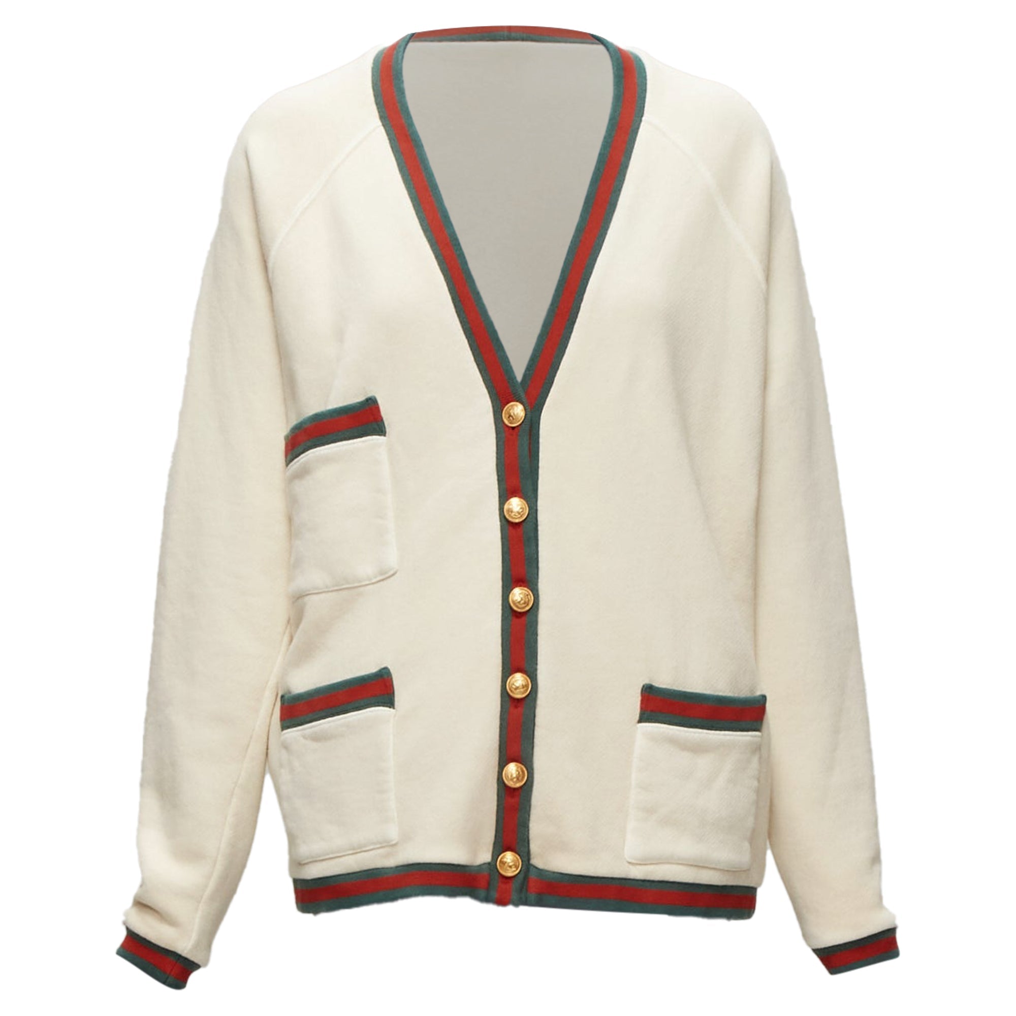 Women's Gucci reversible web button oversized cardigan