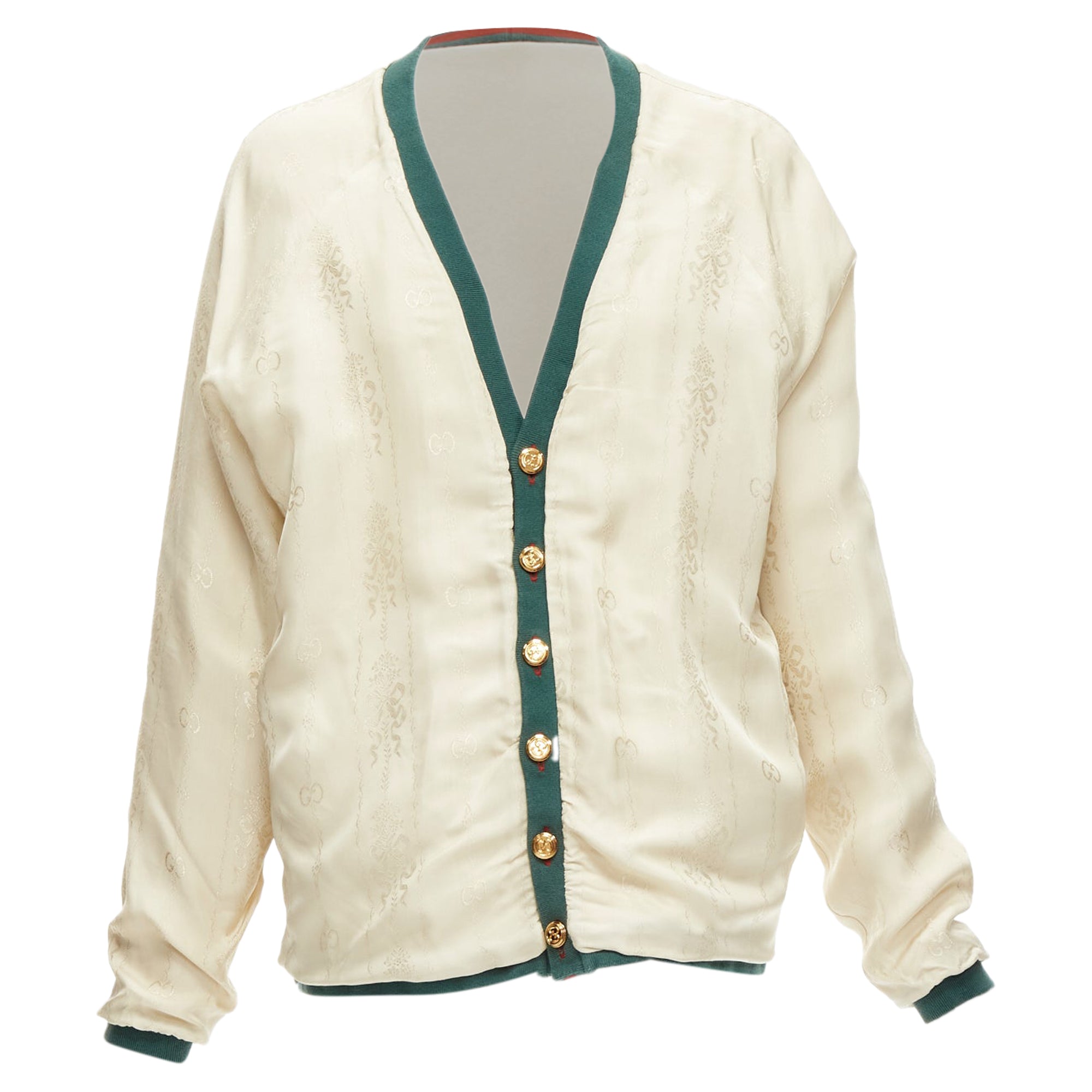 Women's Gucci reversible web button oversized cardigan