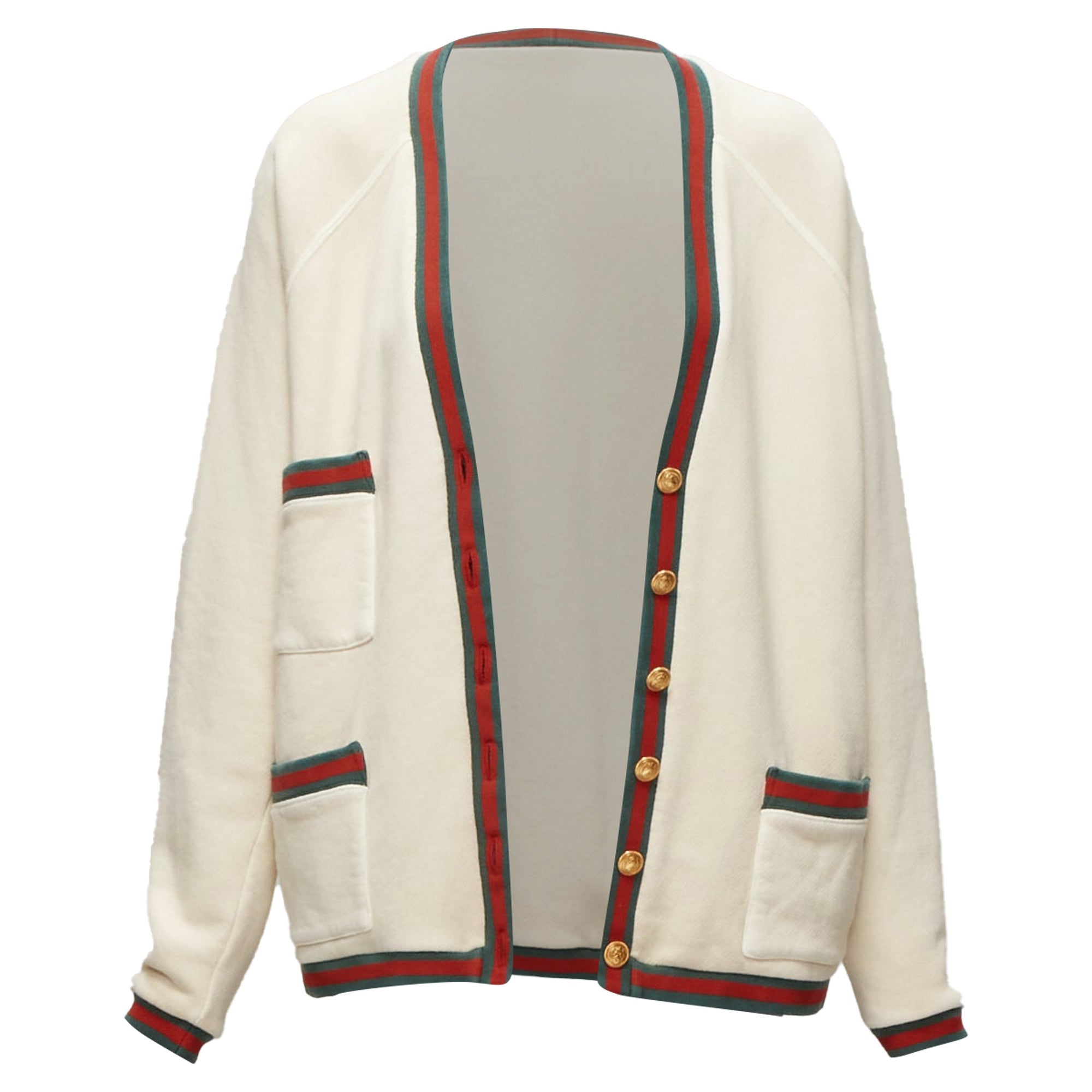 Women's Gucci reversible web button oversized cardigan