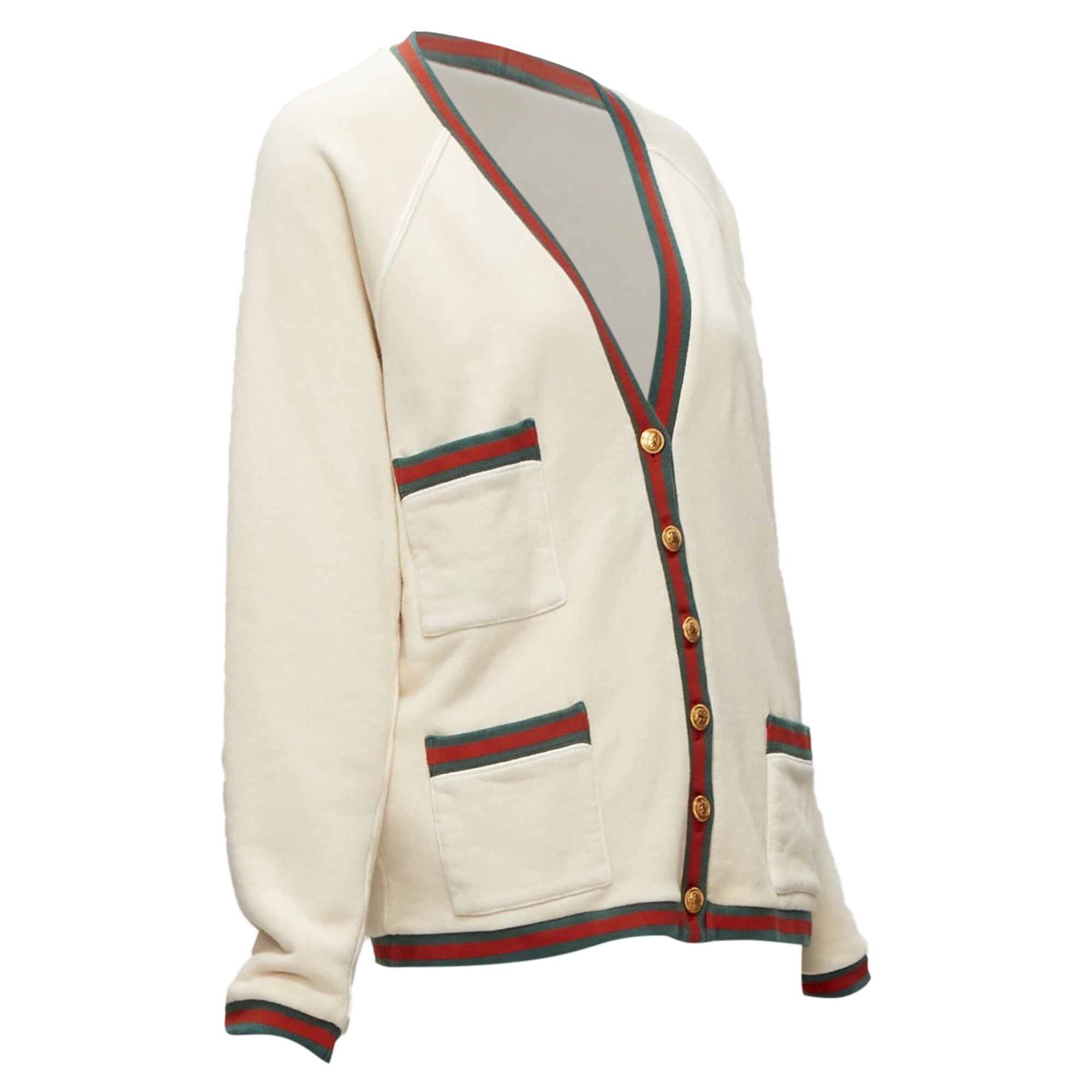 Women's Gucci reversible web button oversized cardigan
