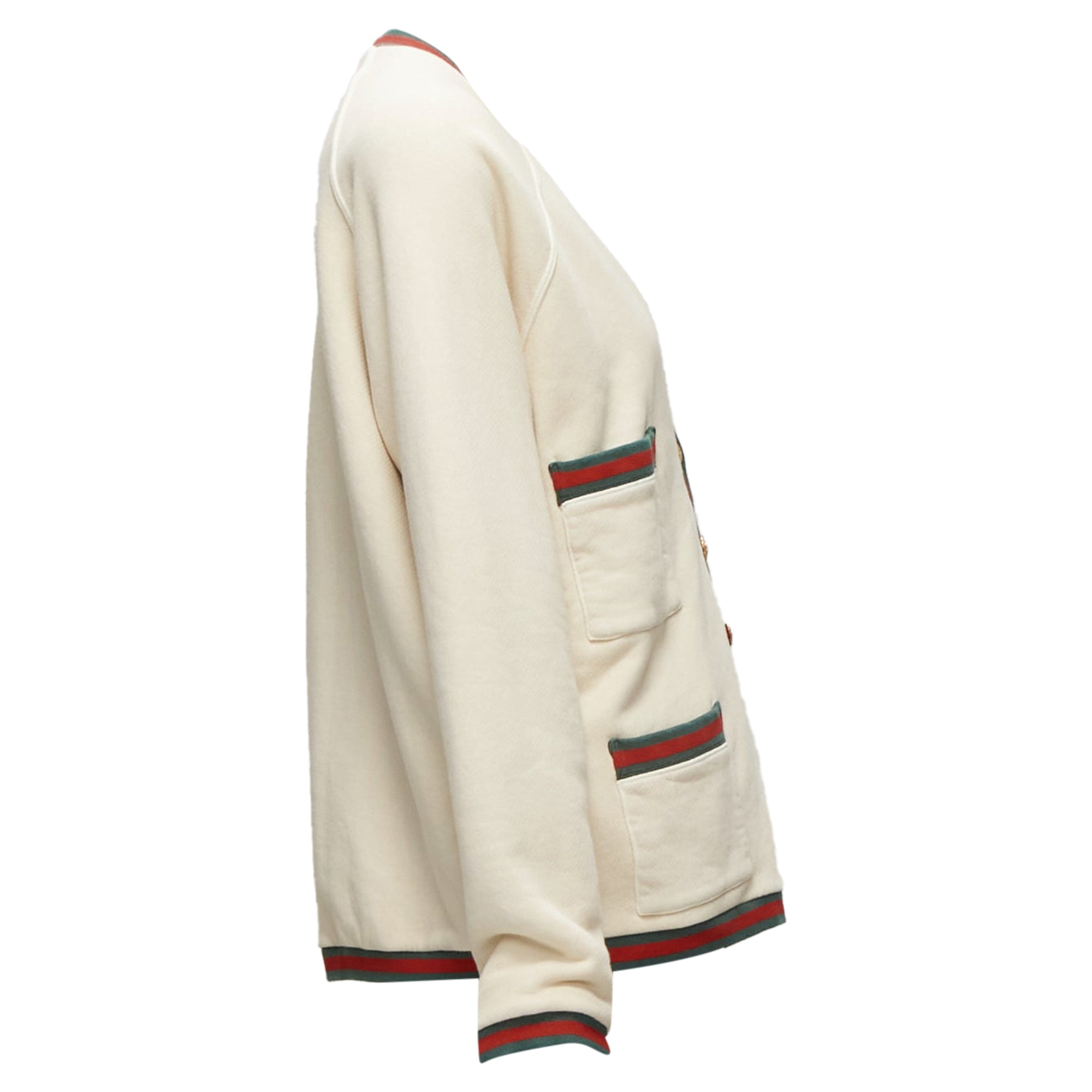 Women's Gucci reversible web button oversized cardigan