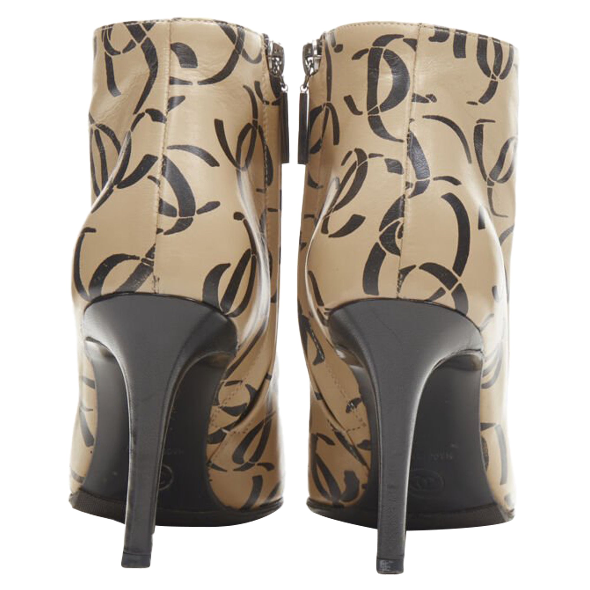 Women's Chanel marked CC logo toe cap ankle bootie