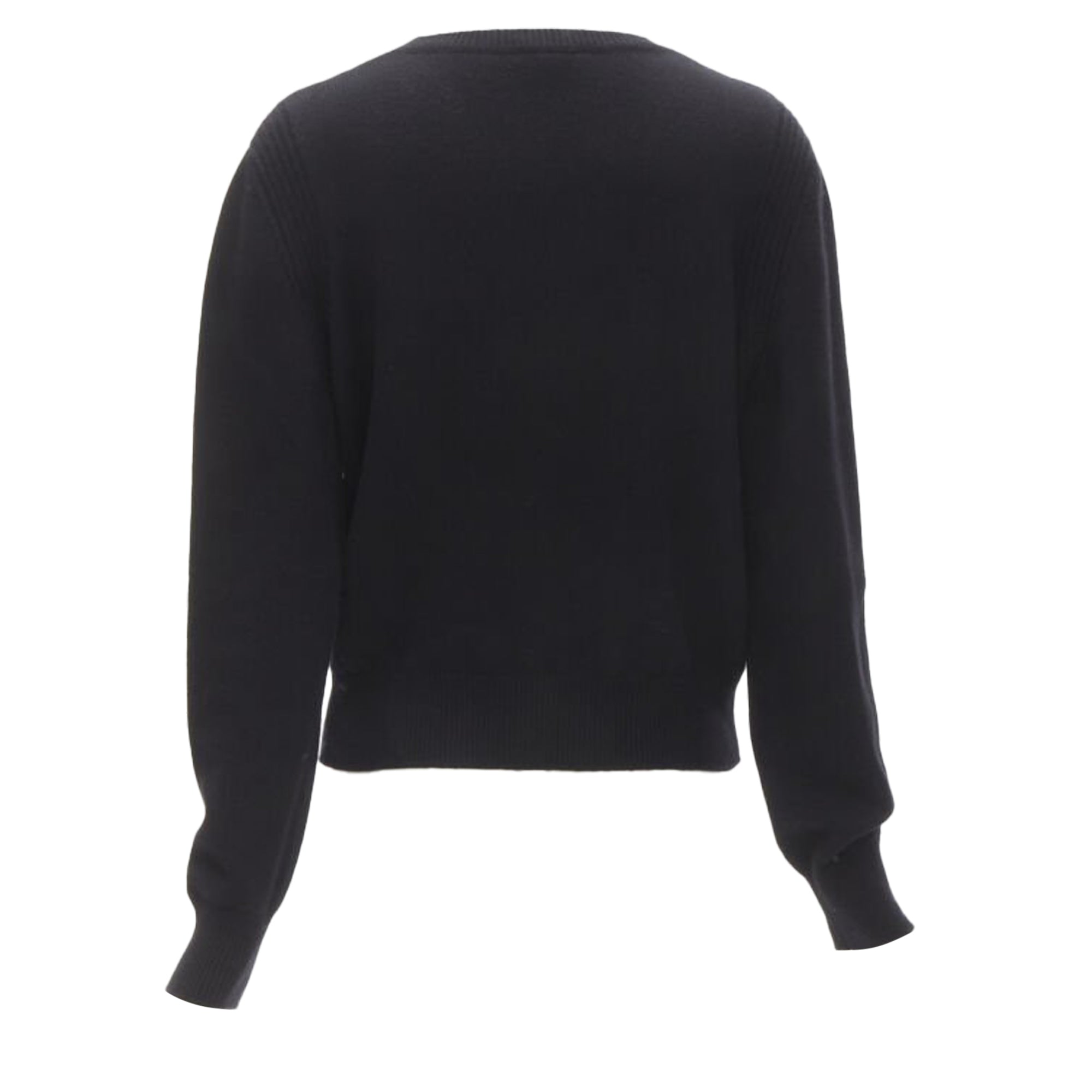 Women's Chanel cashmere blend bead pearl CC embellished badge sweater
