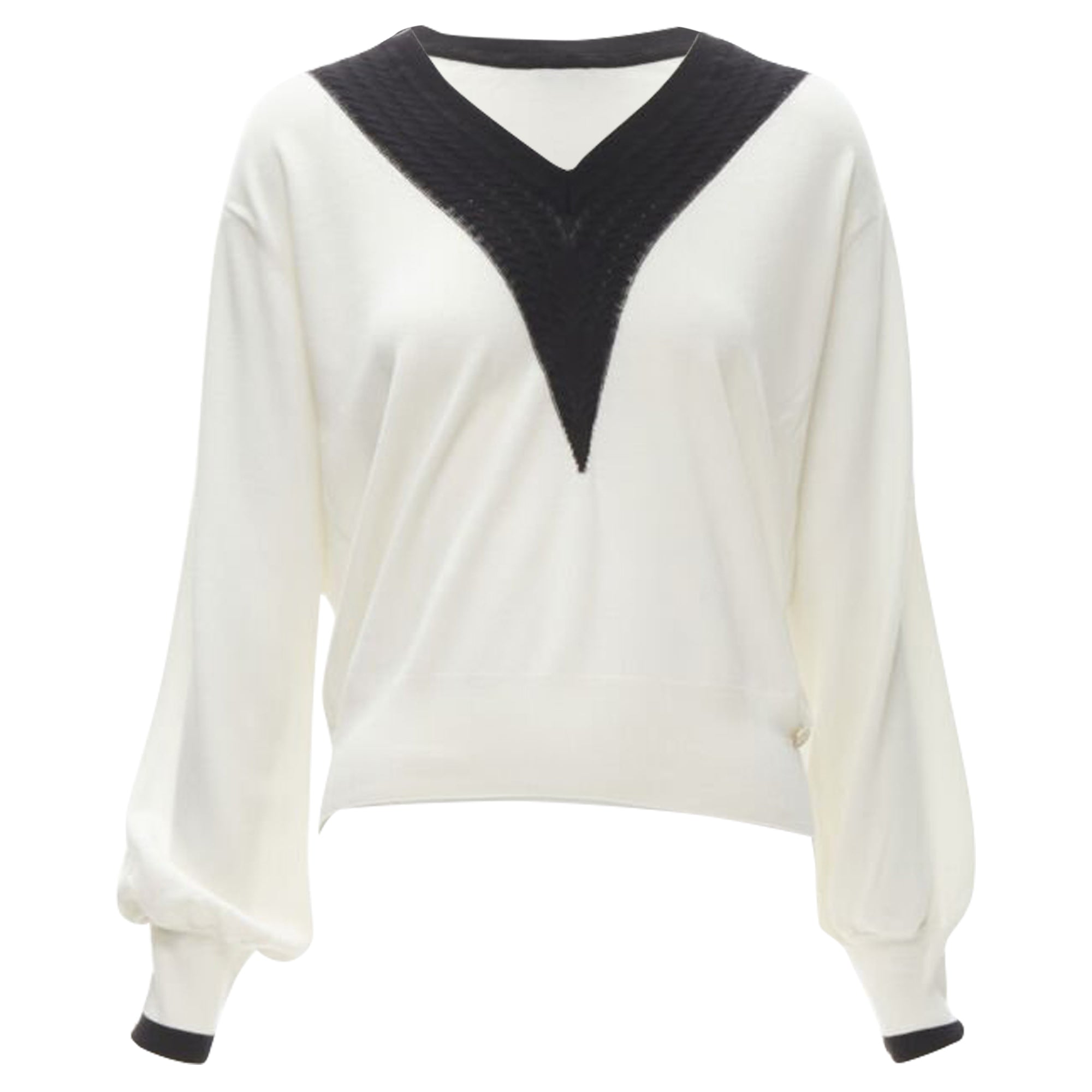 Women's Chanel wool intarsia chain schoolgirl sweater