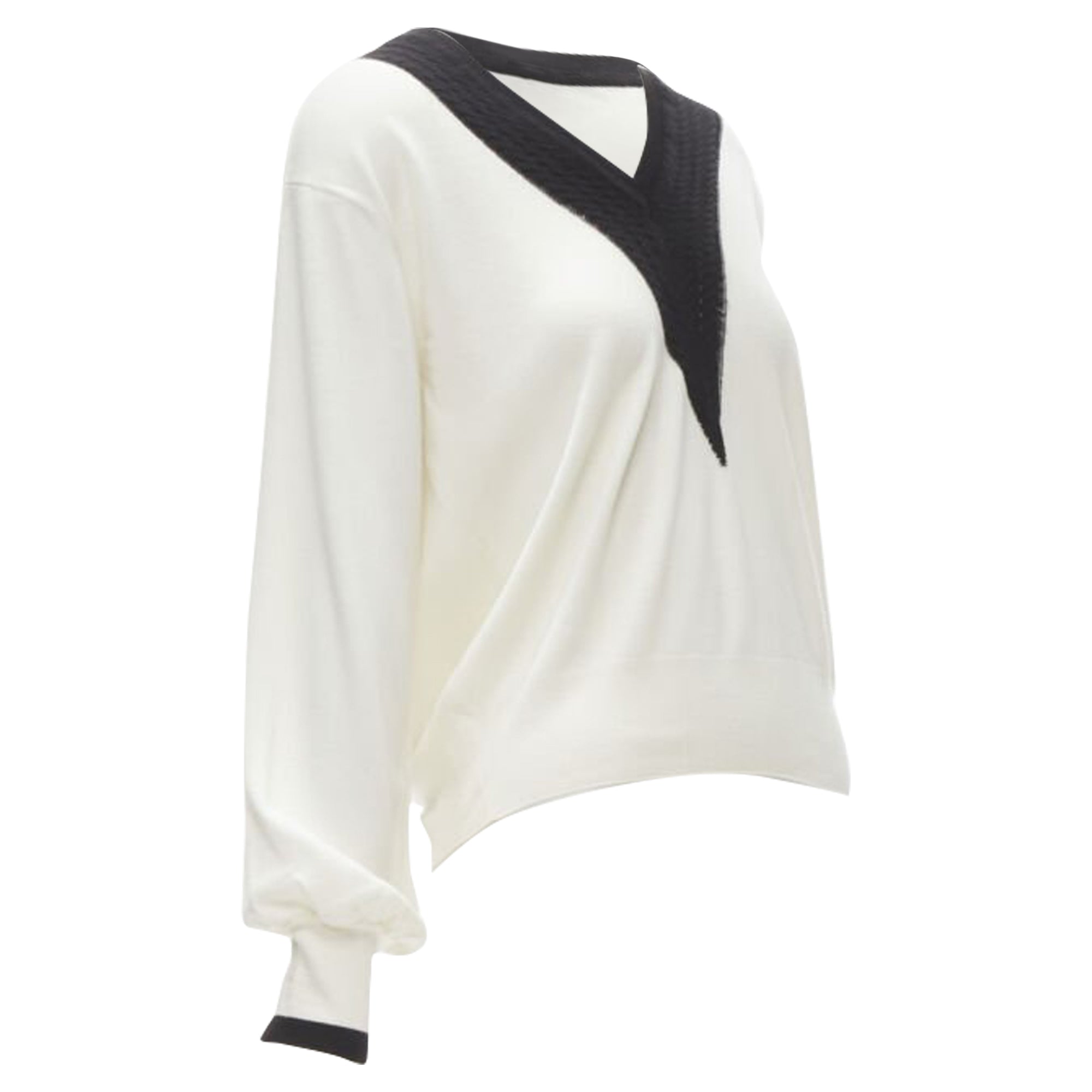 Women's Chanel wool intarsia chain schoolgirl sweater