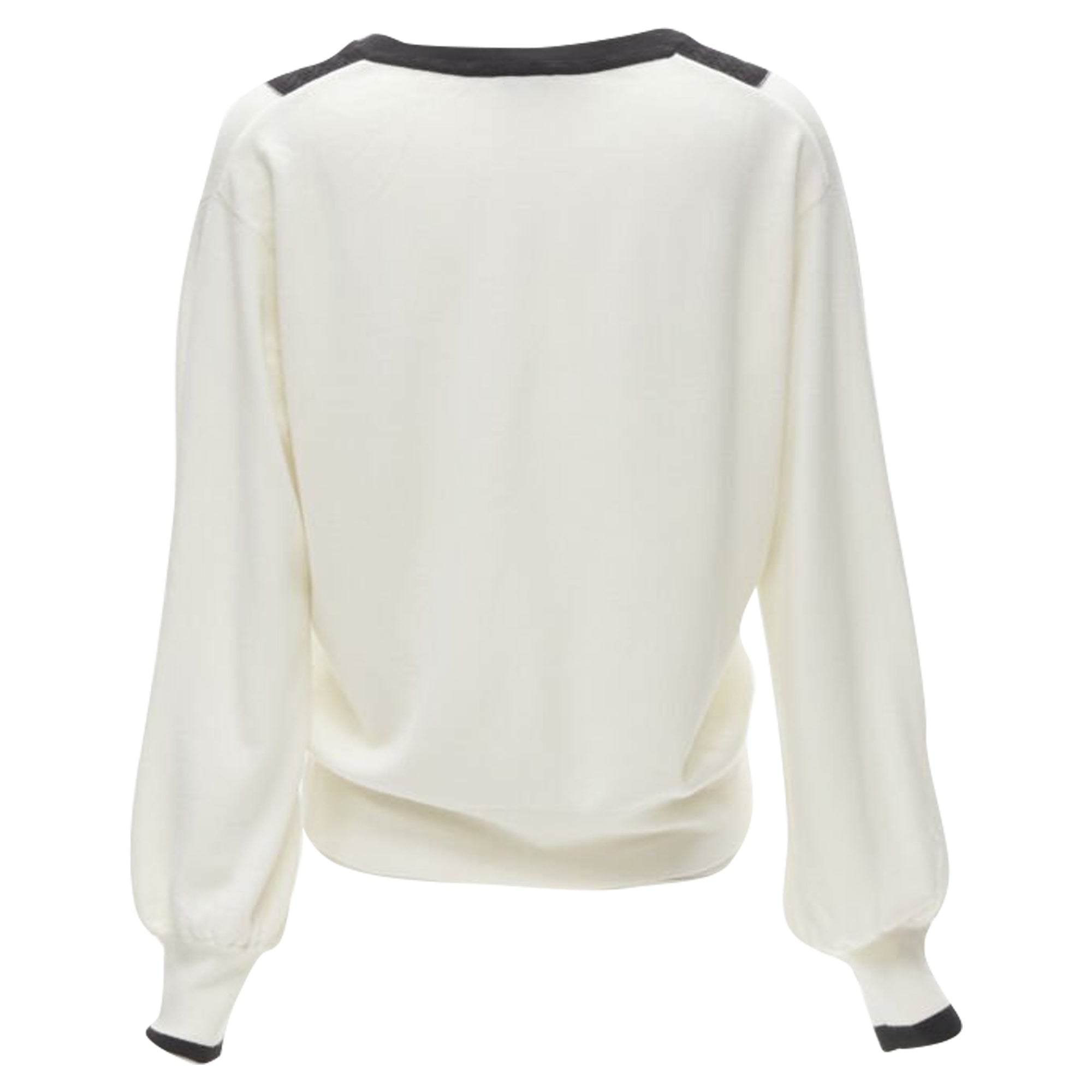 Women's Chanel wool intarsia chain schoolgirl sweater