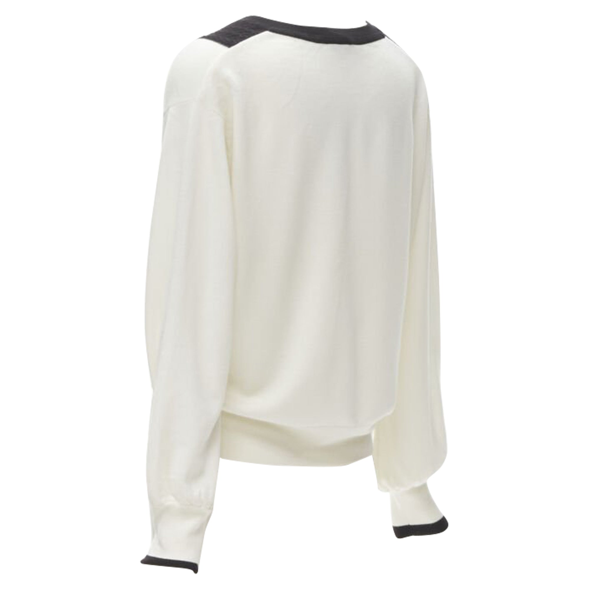 Women's Chanel wool intarsia chain schoolgirl sweater