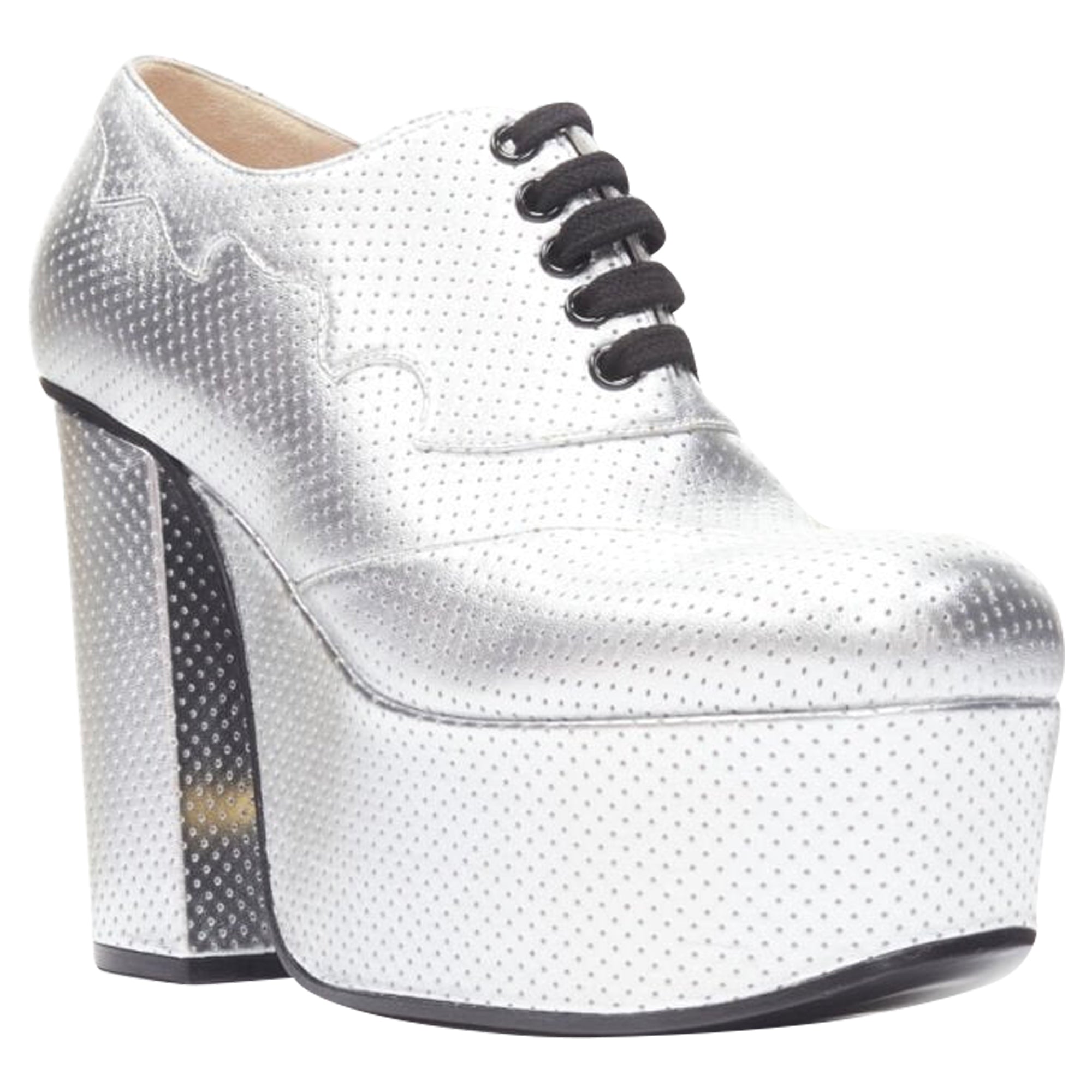 Women's Gucci Otis metallic chunky platform block heel bootie mule
