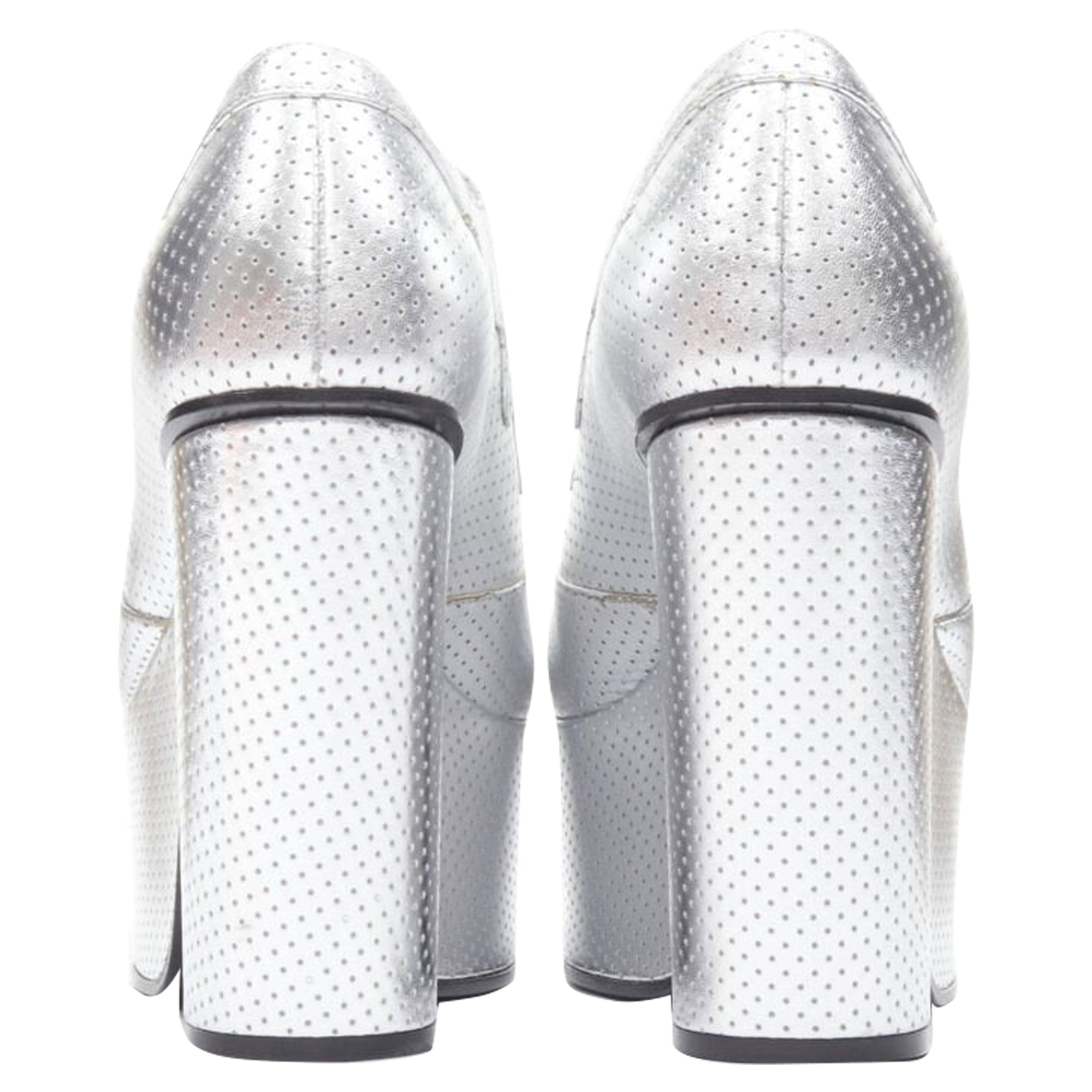 Women's Gucci Otis metallic chunky platform block heel bootie mule