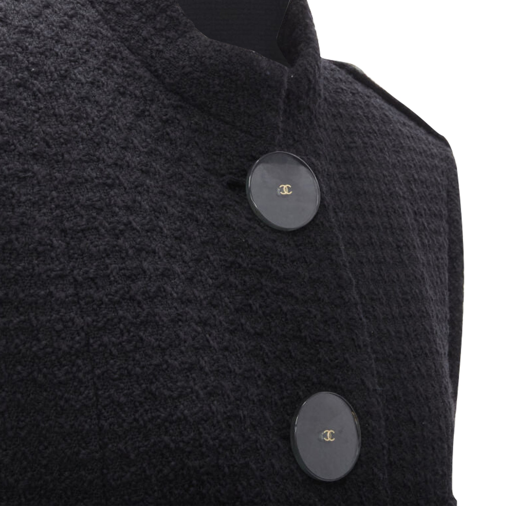 Women's Chanel Paris Cosmopolite tweed CC button belted coat