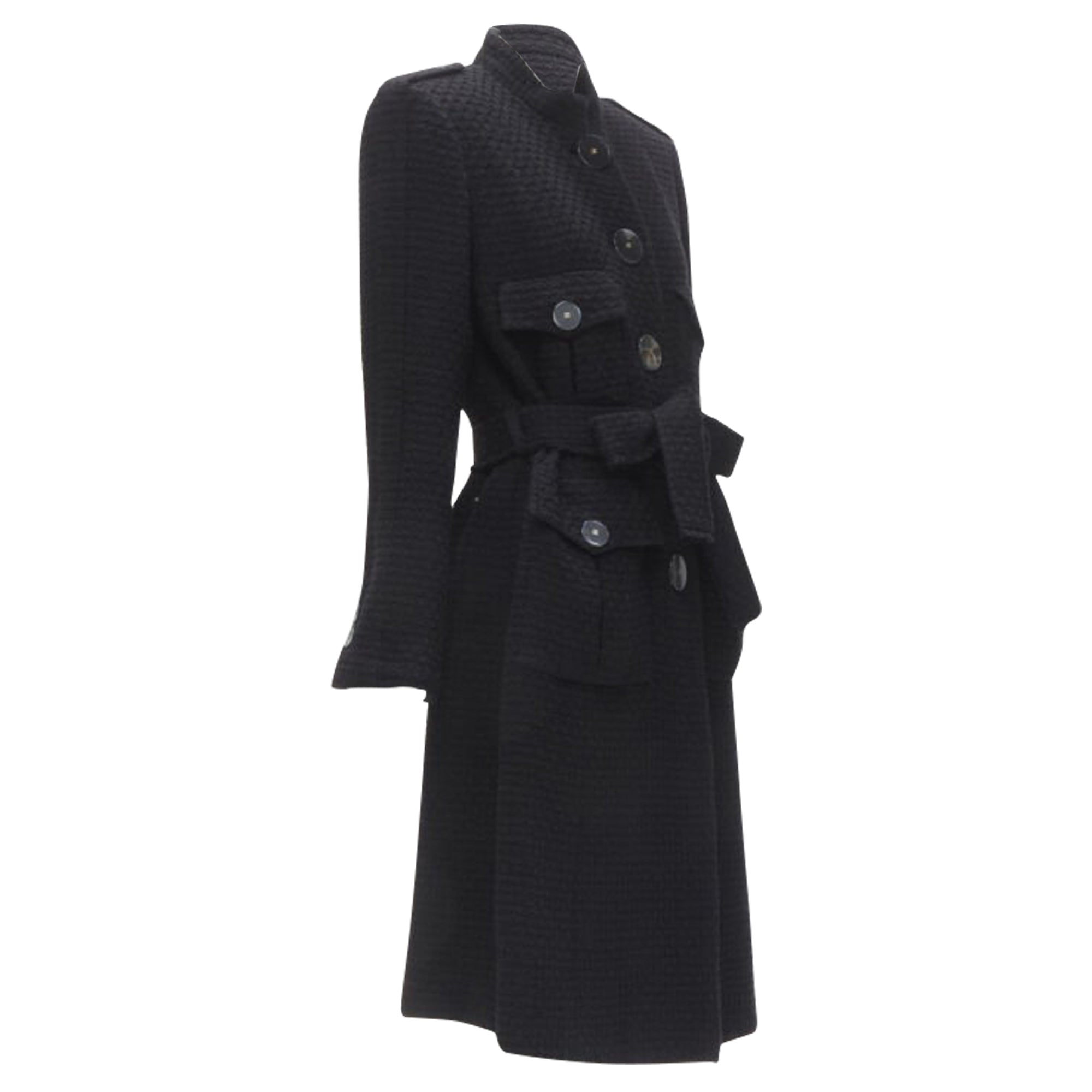Women's Chanel Paris Cosmopolite tweed CC button belted coat