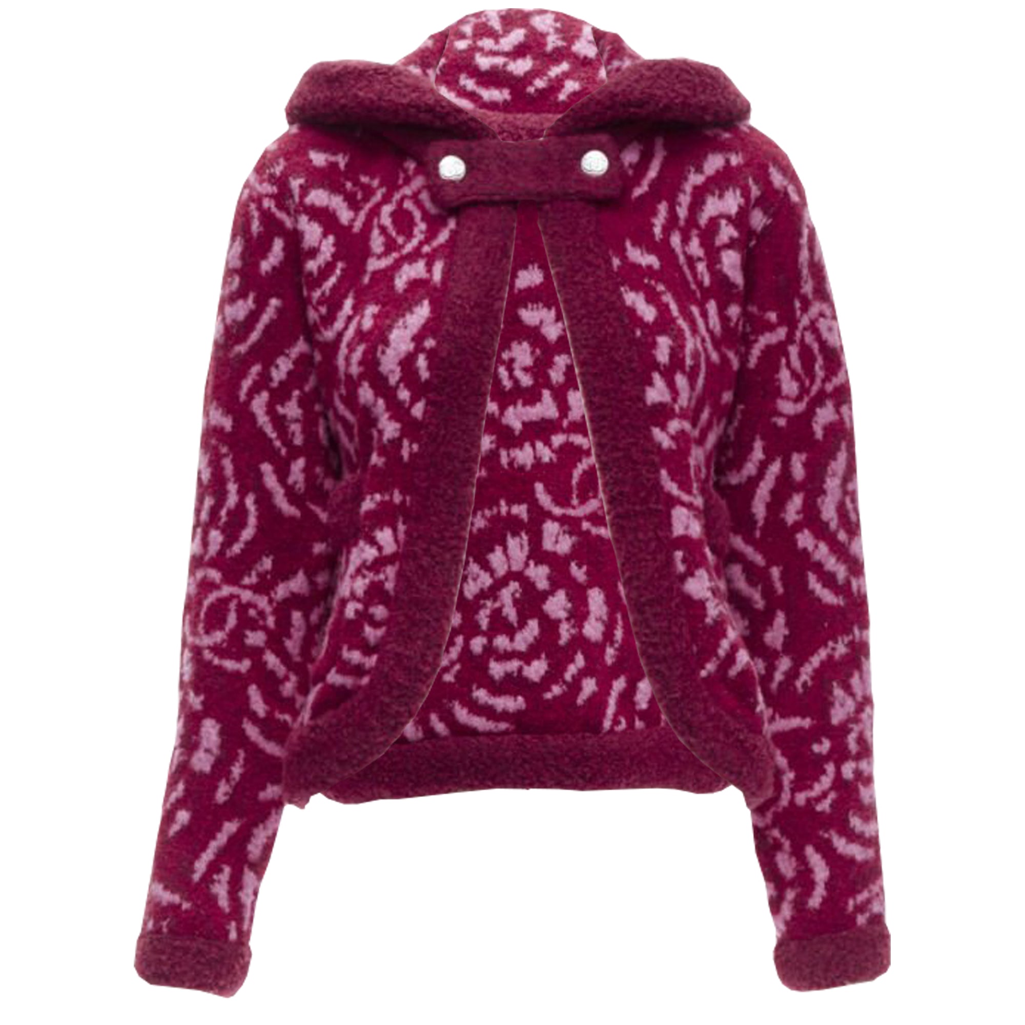 Women's Chanel Camellia CC wool boucle trim cardigan jacket