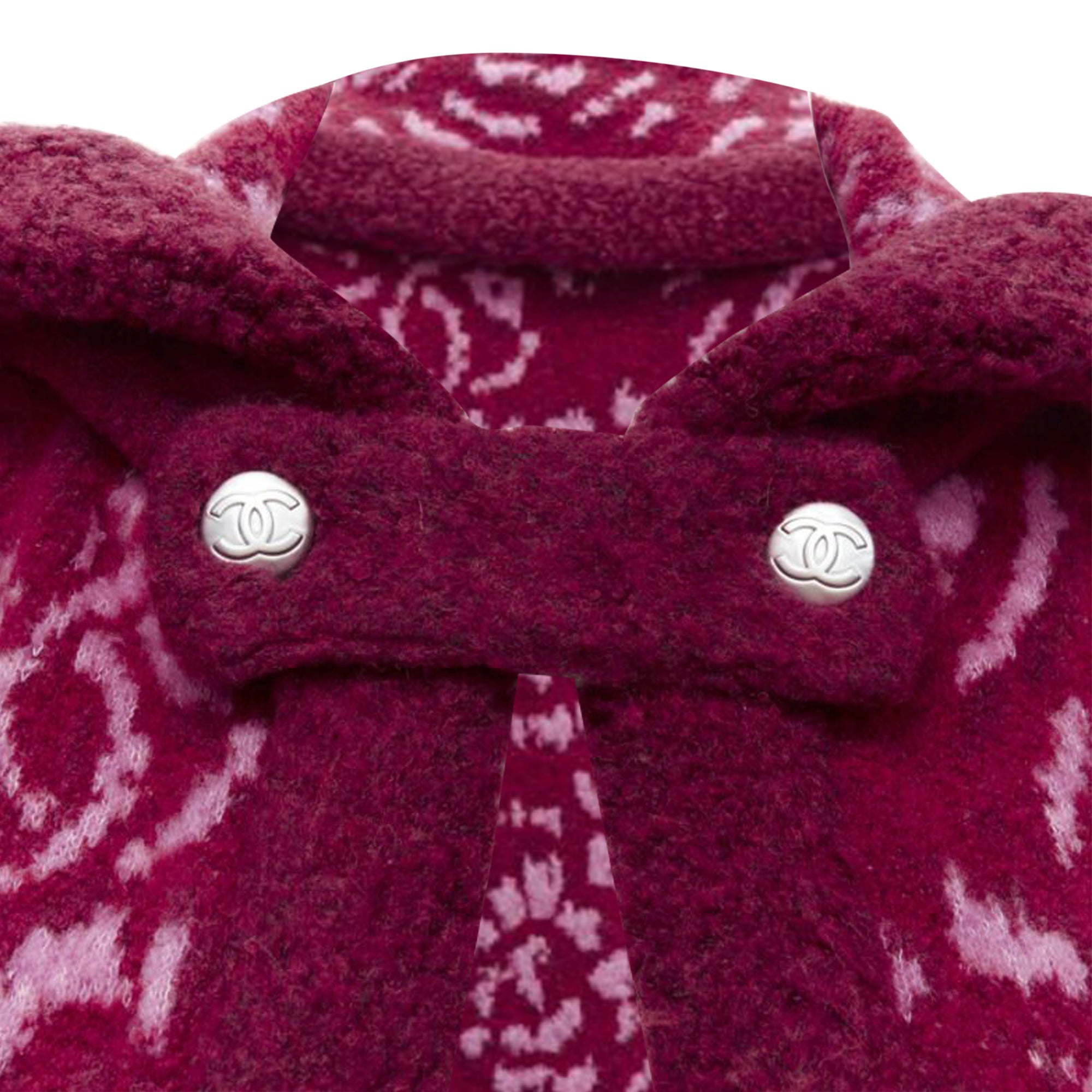 Women's Chanel Camellia CC wool boucle trim cardigan jacket