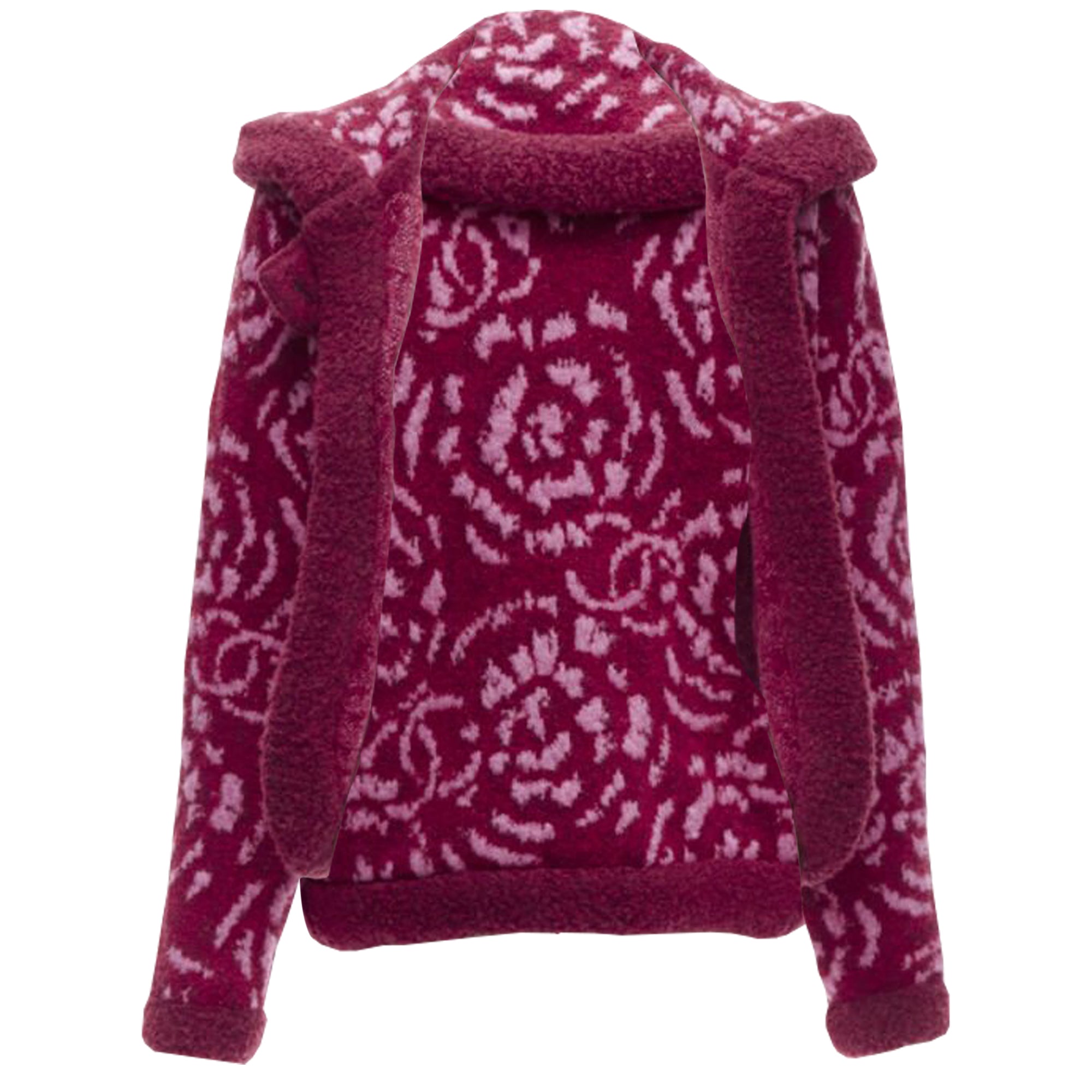 Women's Chanel Camellia CC wool boucle trim cardigan jacket