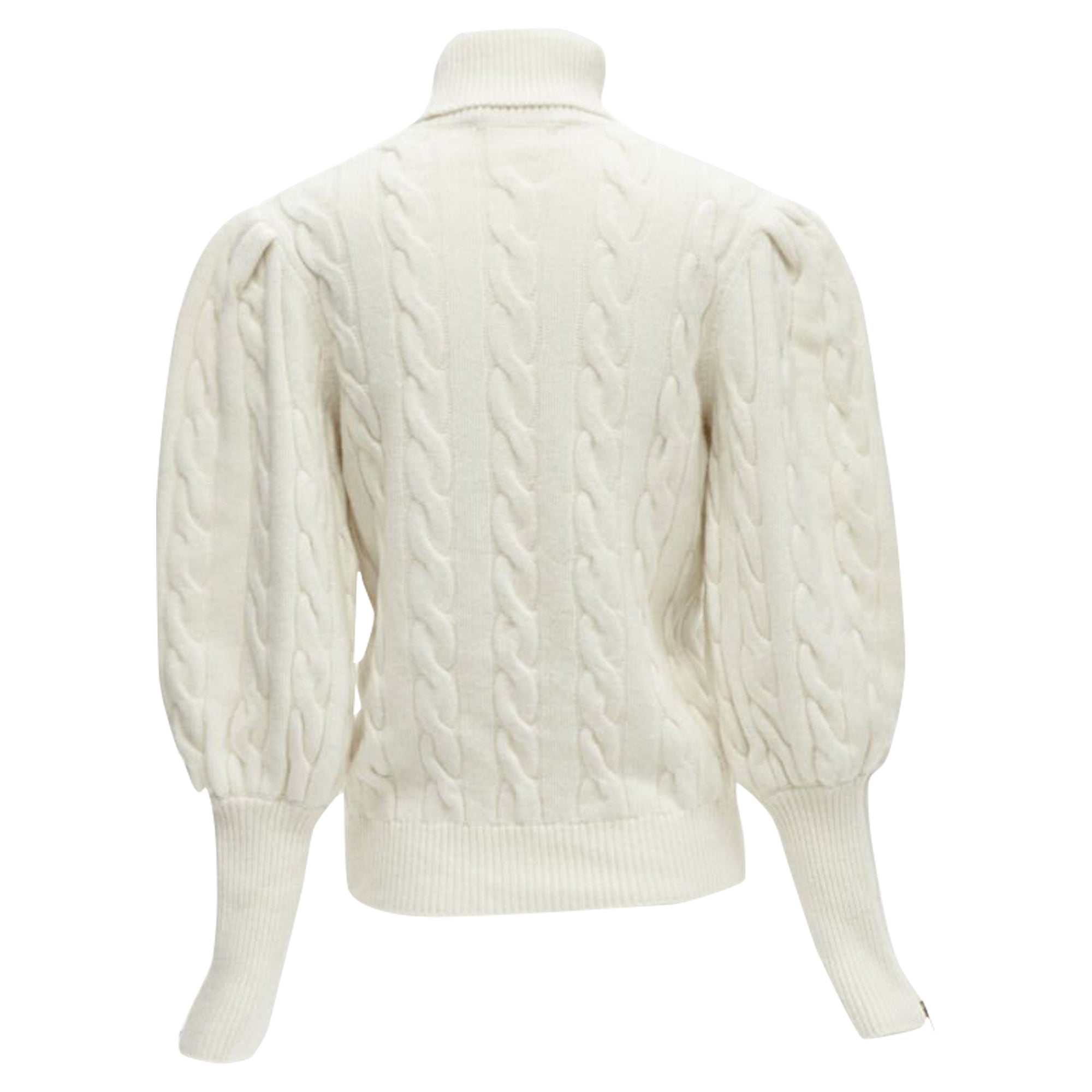 Women's Gucci The North Face wool floral logo embroidery cable knit turtleneck