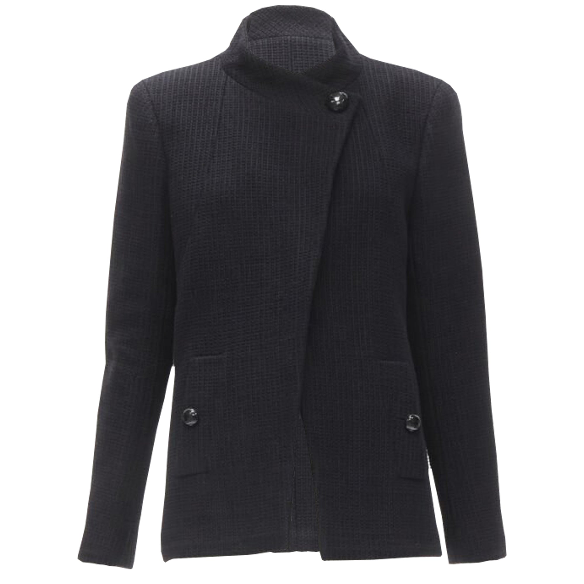 Women's Chanel lattice tweed CC button wrap jacket