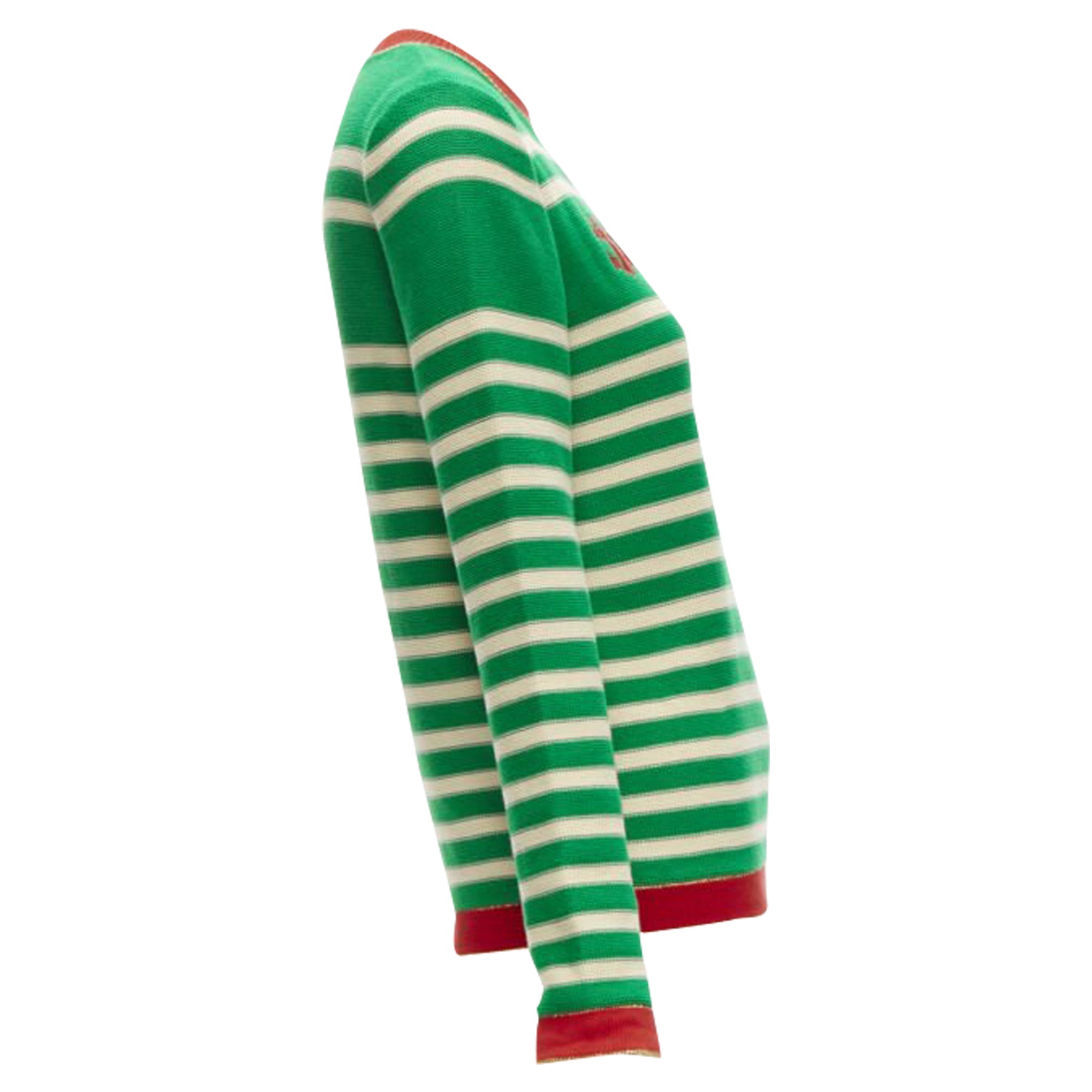 Women's Gucci sailor intarsia embroidery striped sweater