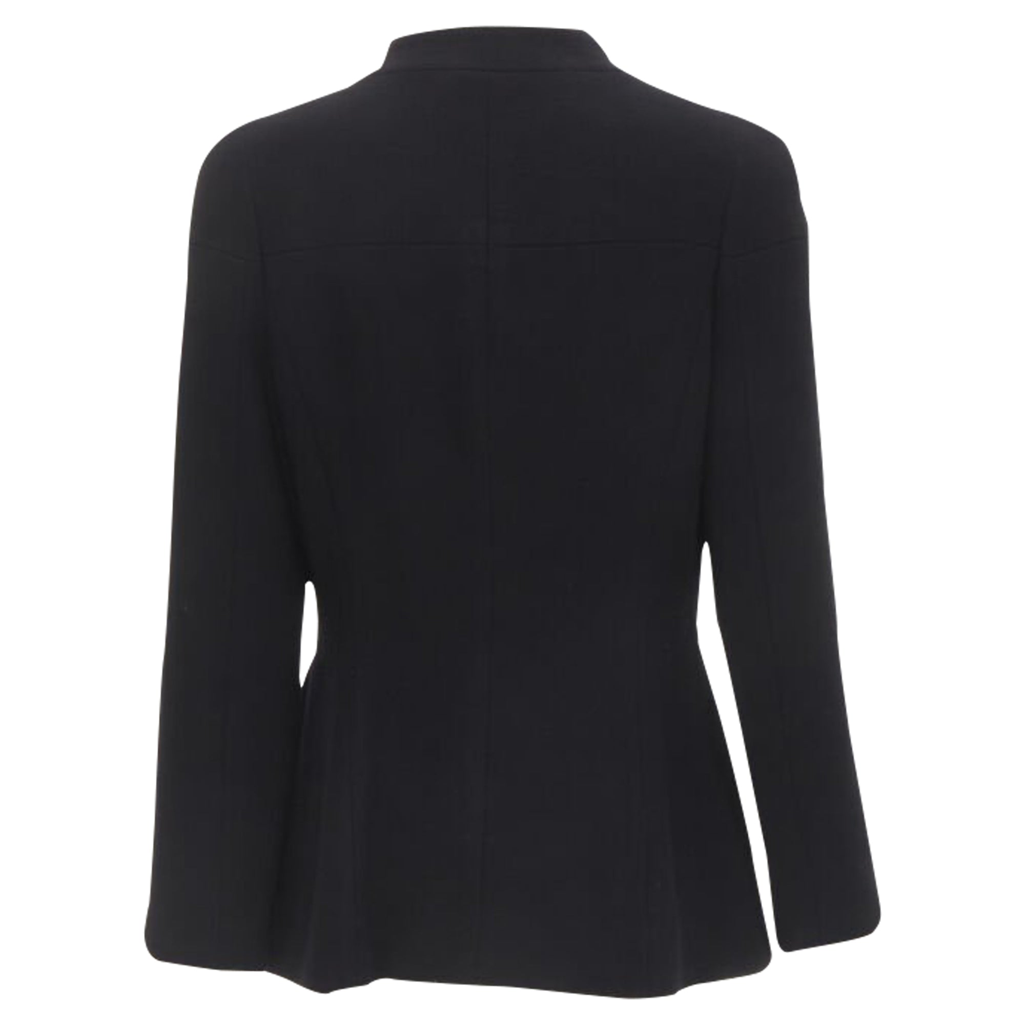 Women's Chanel wool pearl buttons paneled pocket jacket