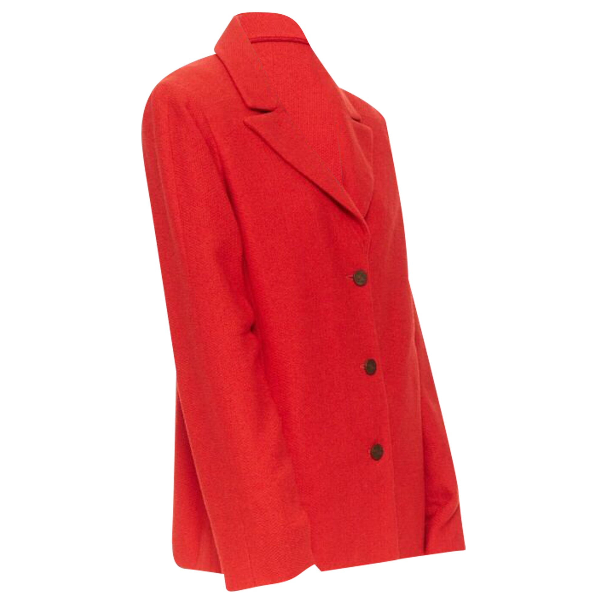 Women's Chanel lipstick tweed peak lapel CC blazer jacket