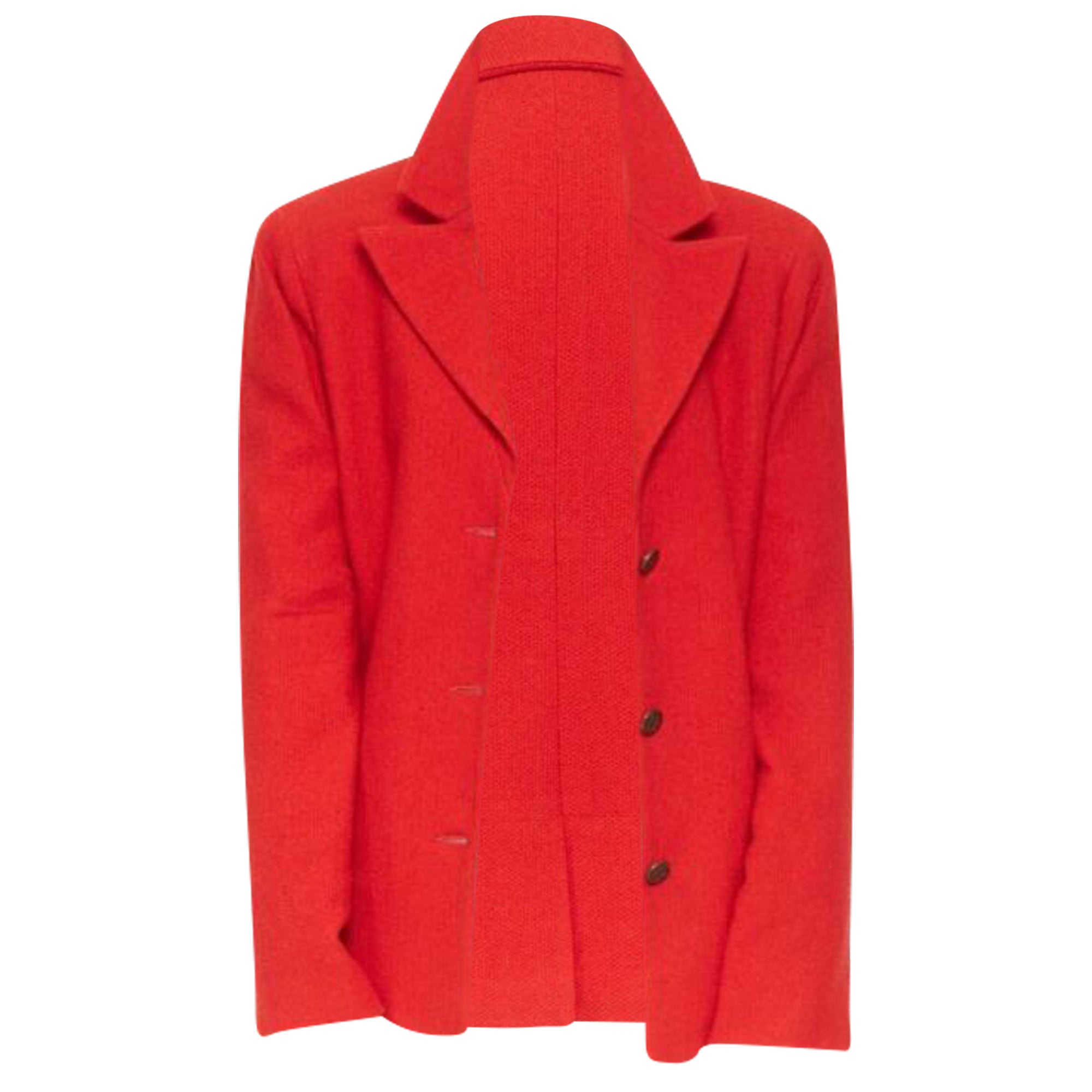 Women's Chanel lipstick tweed peak lapel CC blazer jacket
