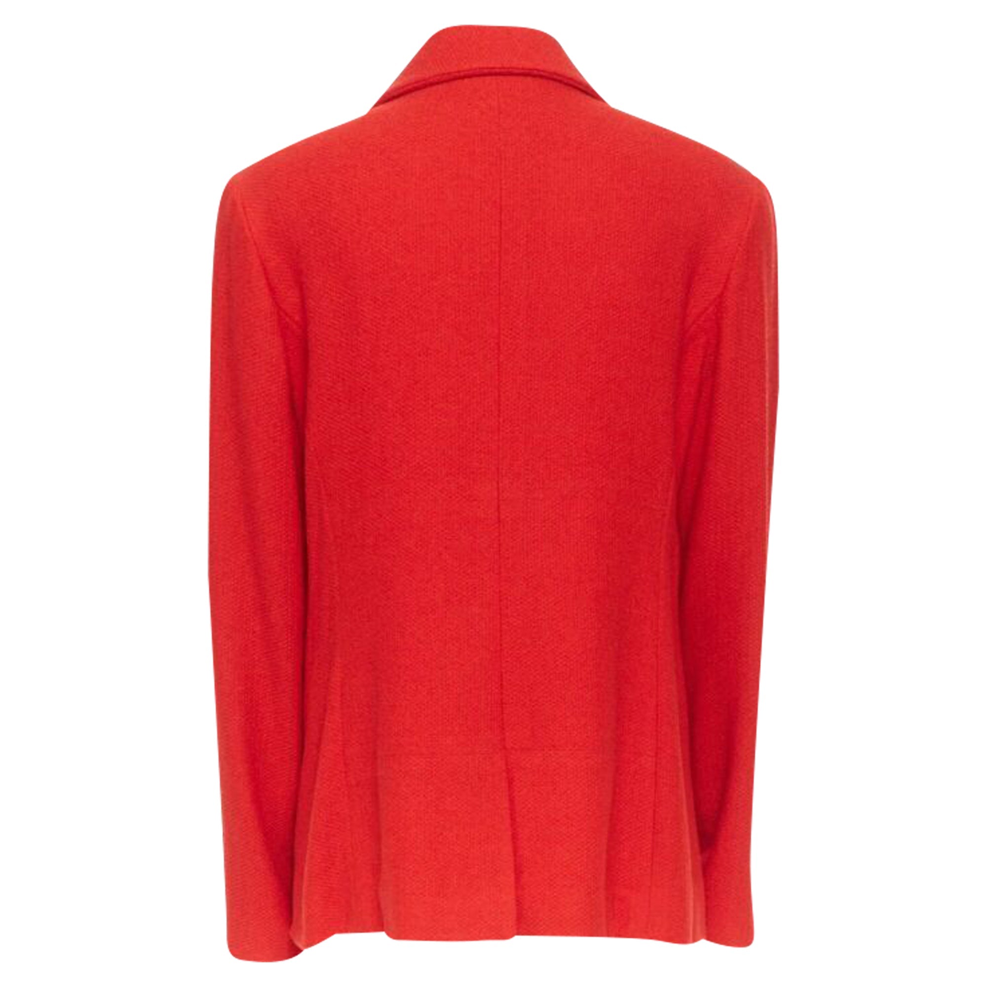 Women's Chanel lipstick tweed peak lapel CC blazer jacket