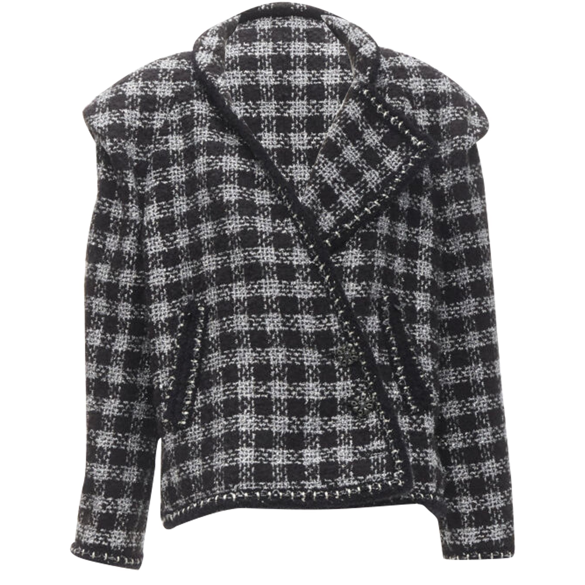 Women's Chanel Tweed asymmetric collar jacket