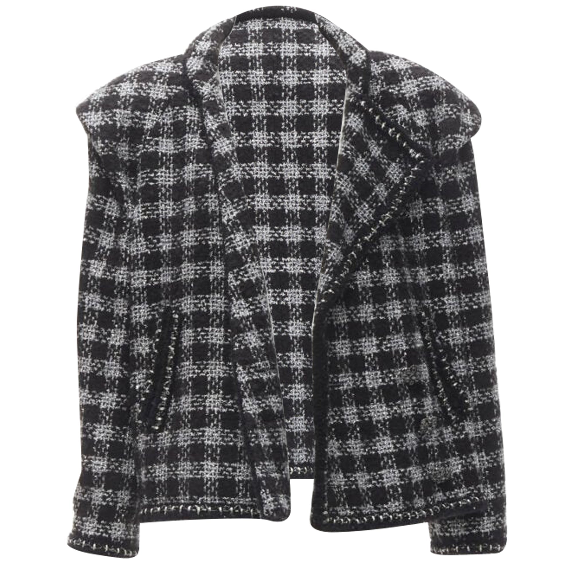 Women's Chanel Tweed asymmetric collar jacket