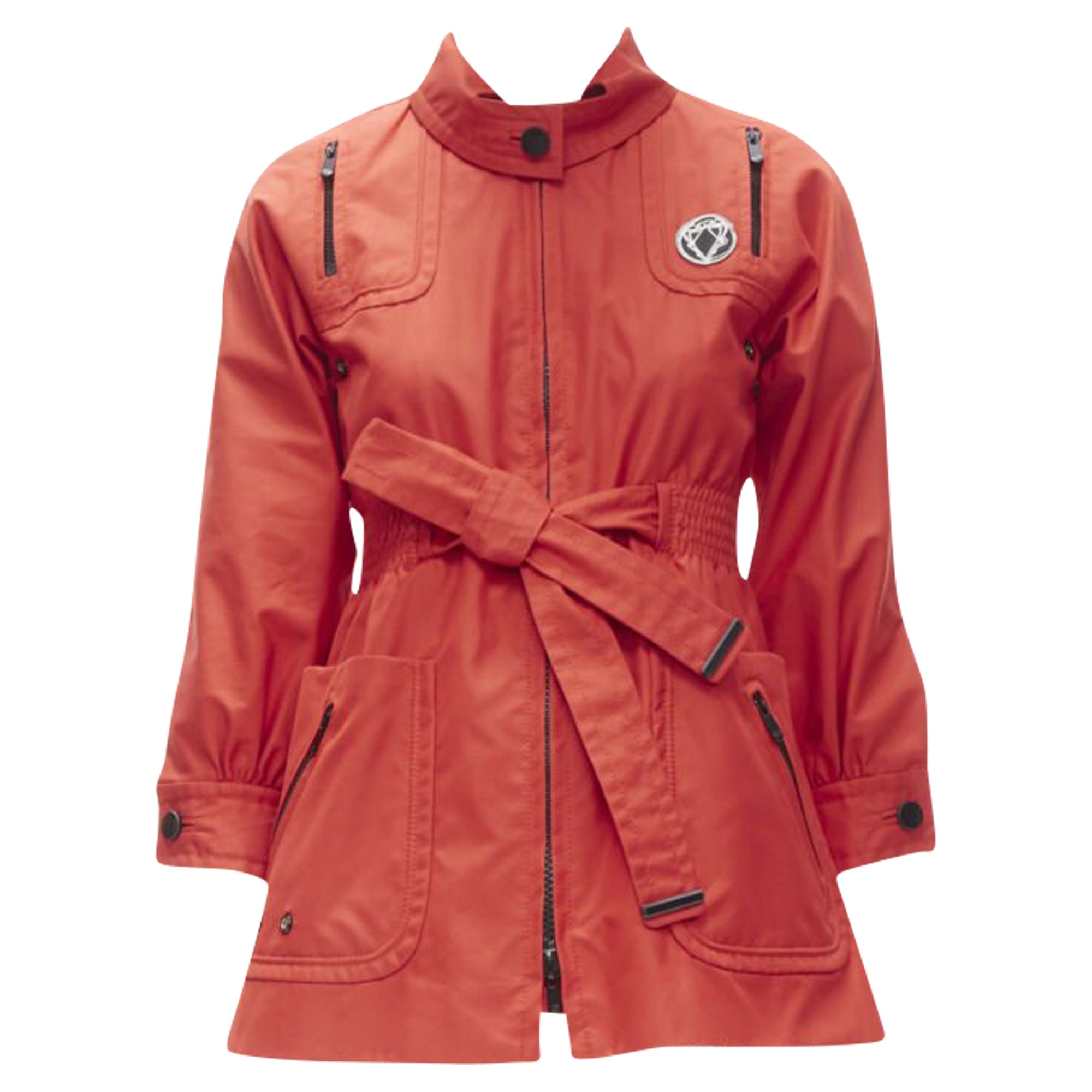 Women's Gucci cotton elasticised waist belted anorak parka jacket