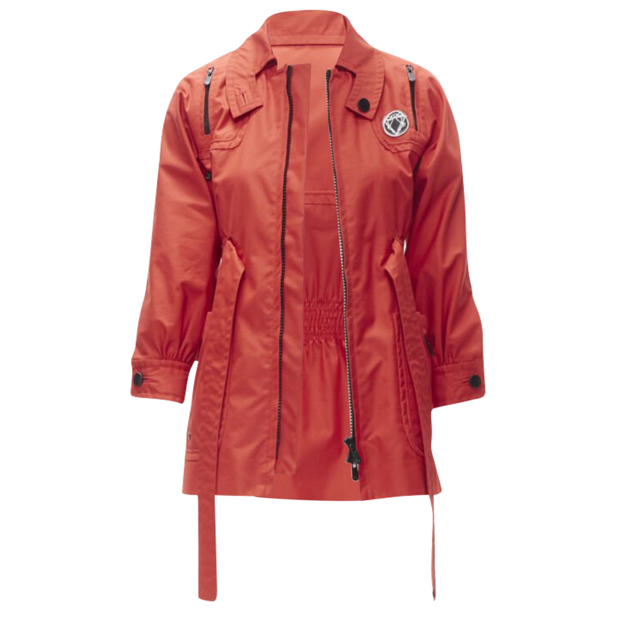 Women's Gucci cotton elasticised waist belted anorak parka jacket